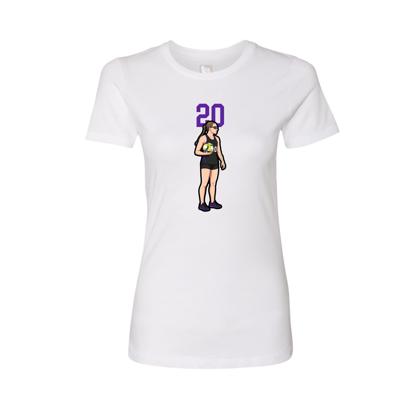 Womens Tee — Number Top in White