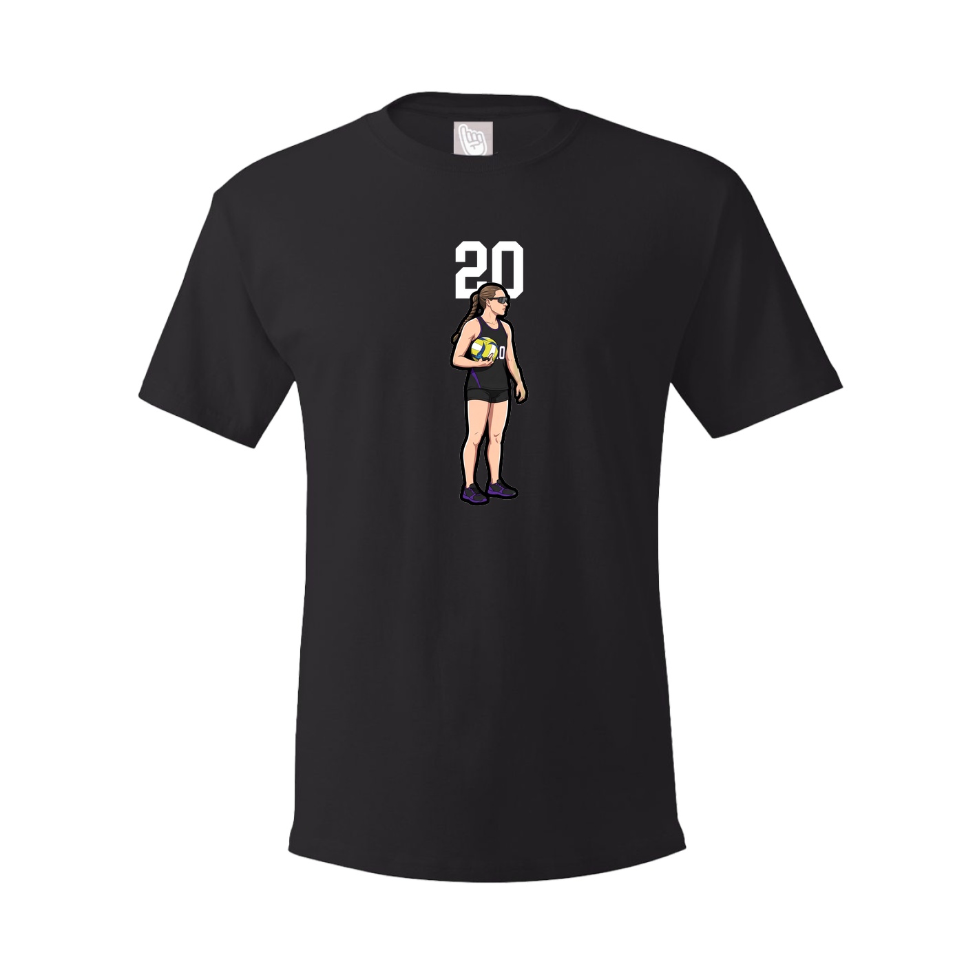 Youth Tee — Number Top in Black