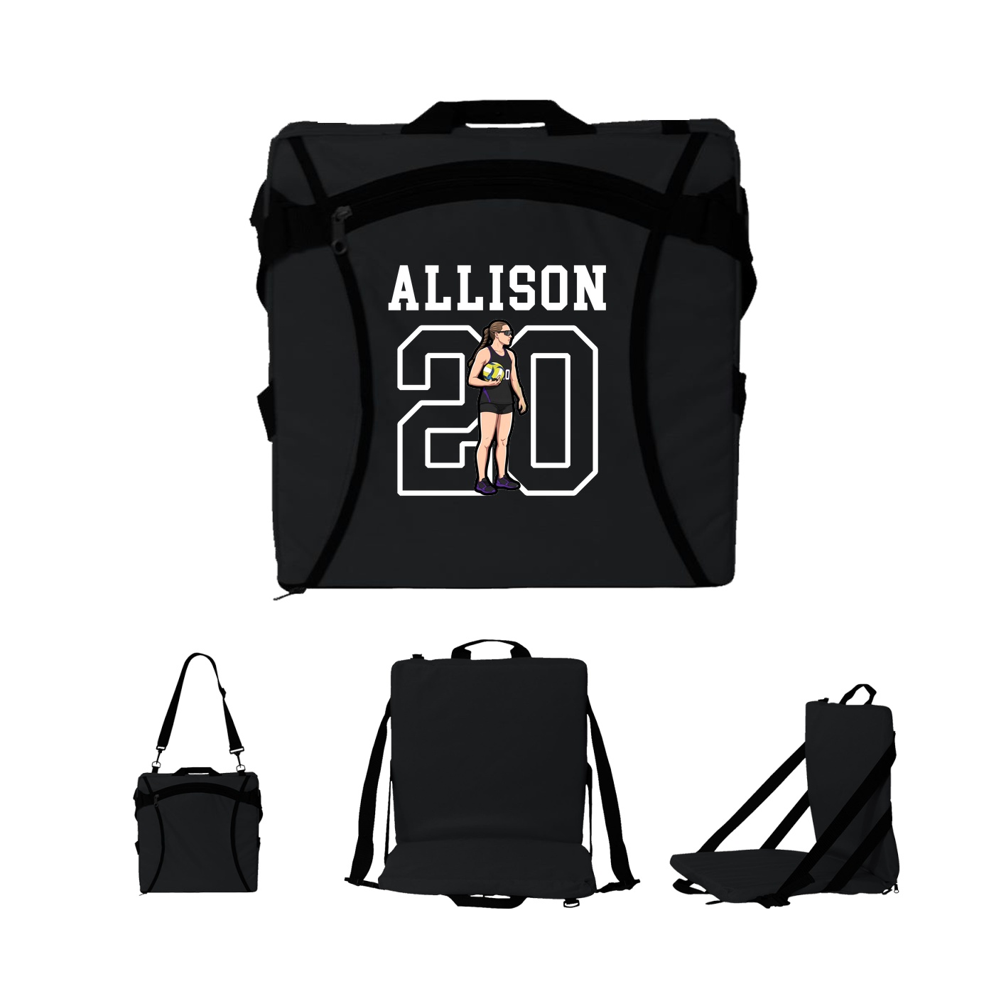 Folding Stadium Seat — Shirsey in Black