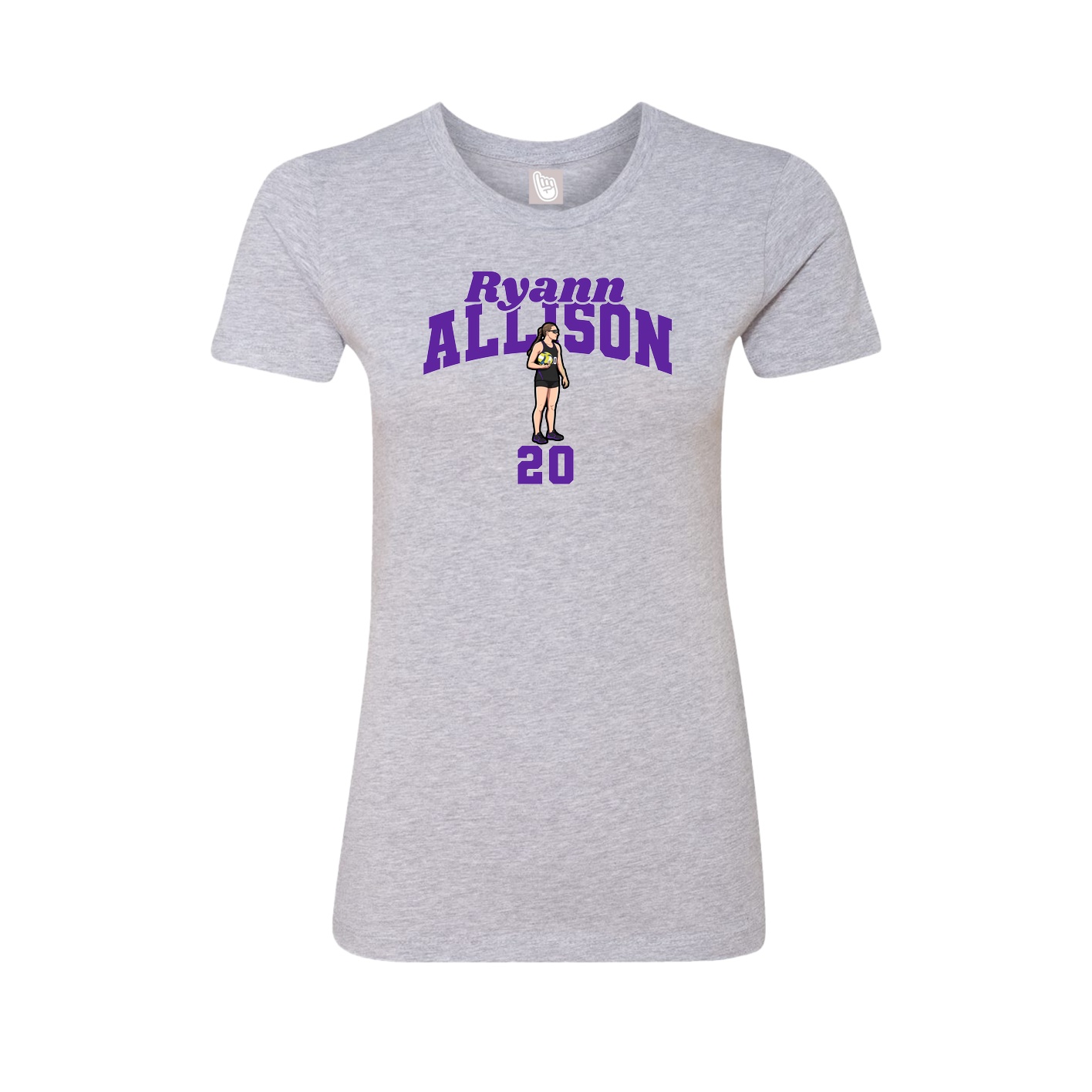 Fitted Women's Tee — Signature Arch in Grey