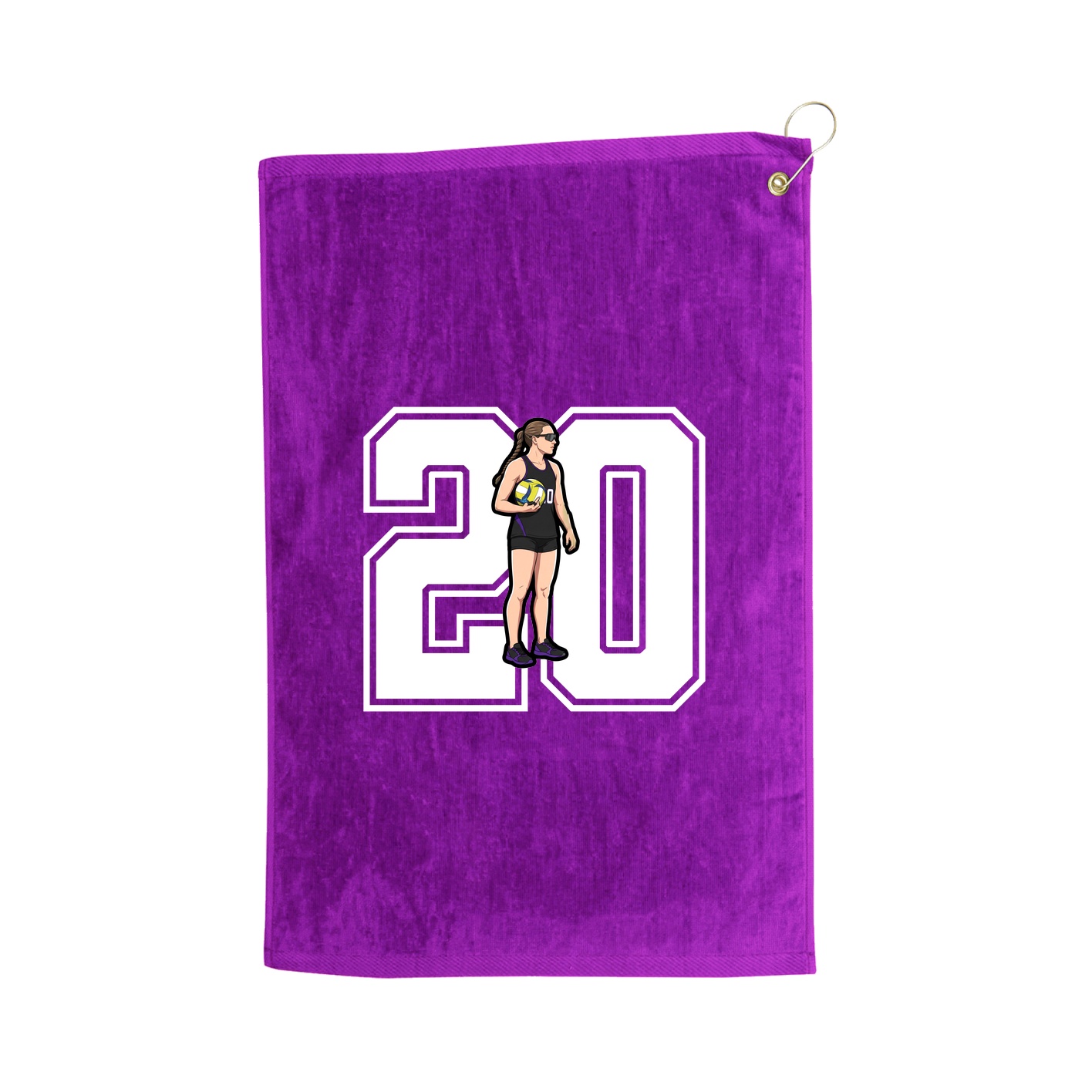 Golf Towel — Number in Purple