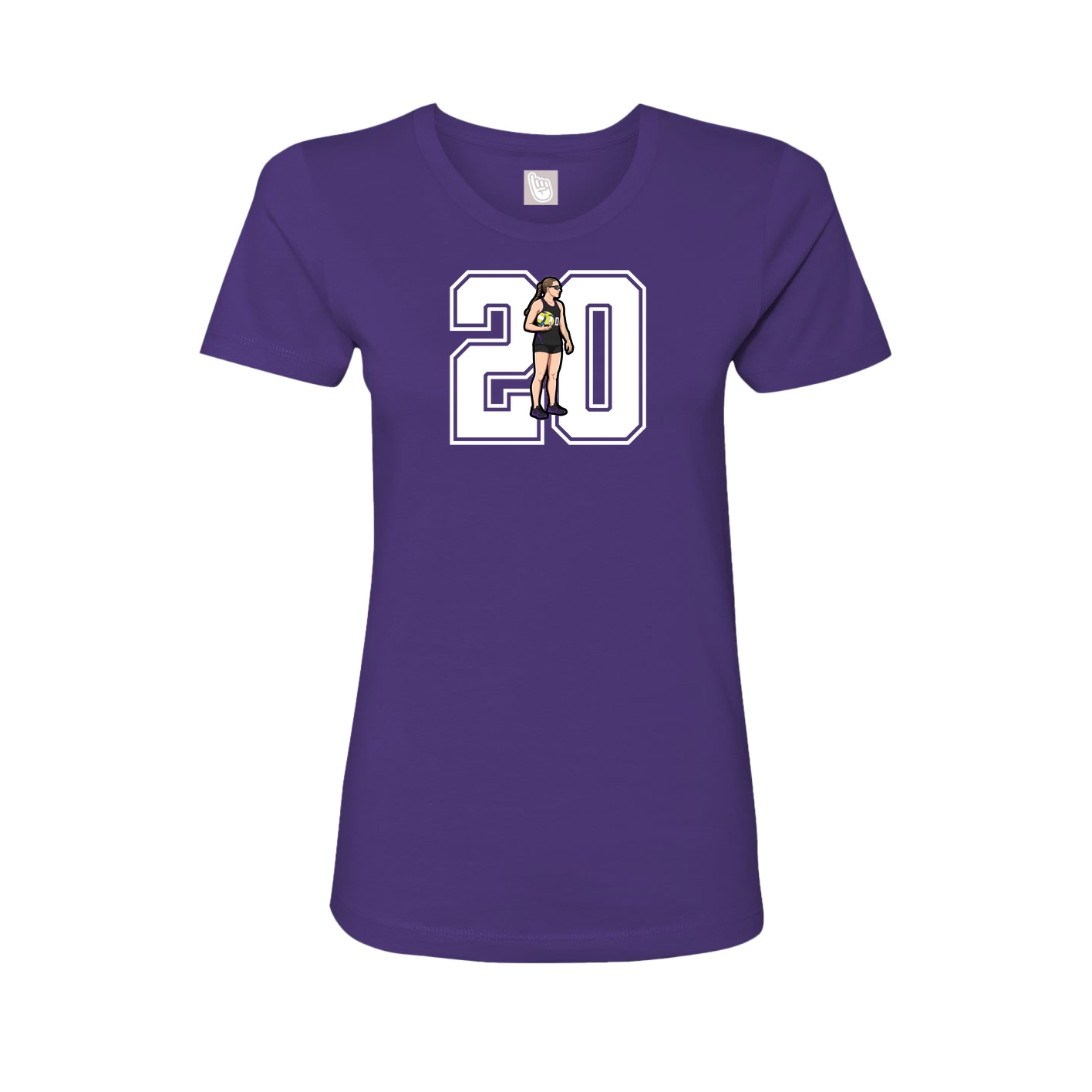 Womens Tee — Number in Purple