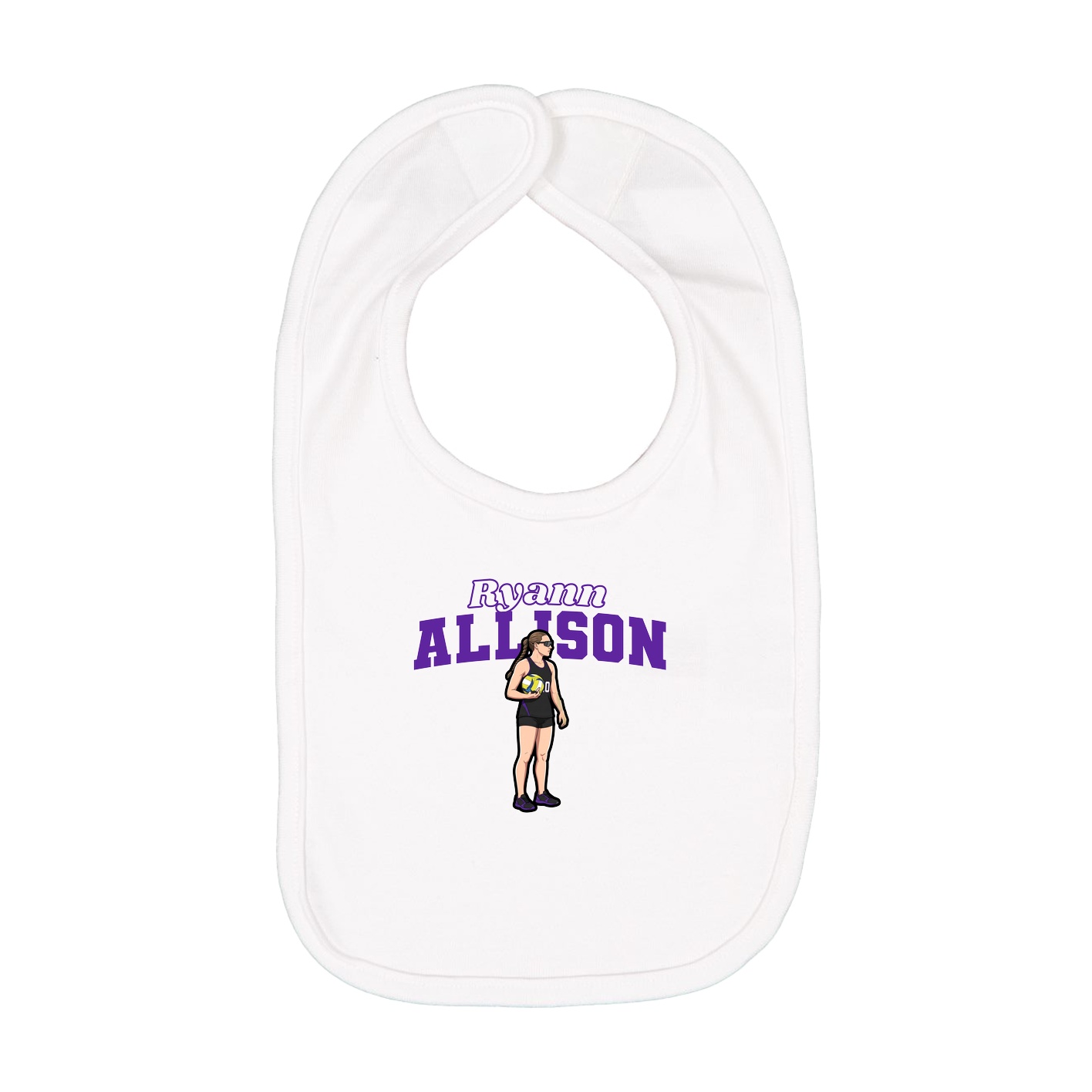 Infant Bib — Name Arch in White