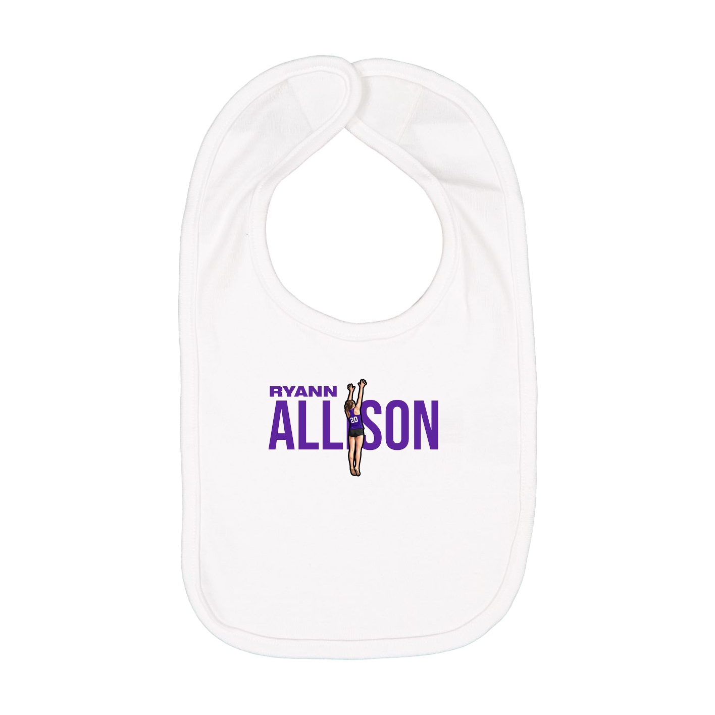 Infant Bib — Player Name in White