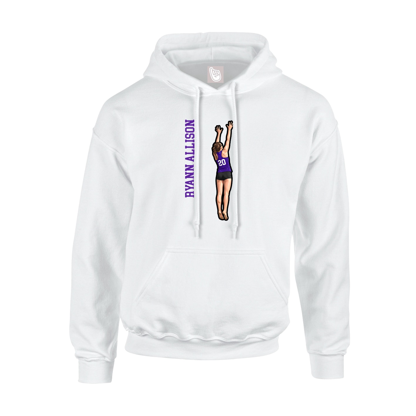 Hoodie — Name Vertical in White
