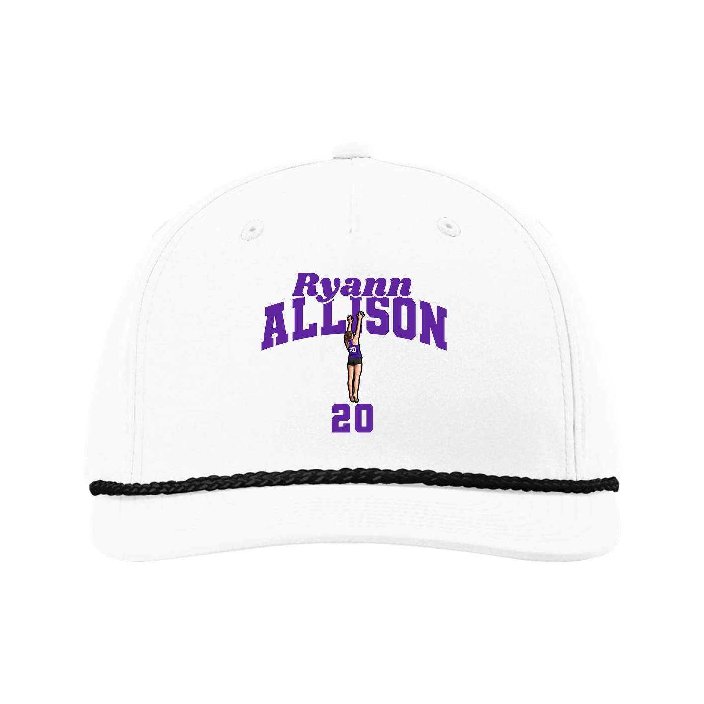Five-Panel Classic Rope Cap — Signature Arch in White