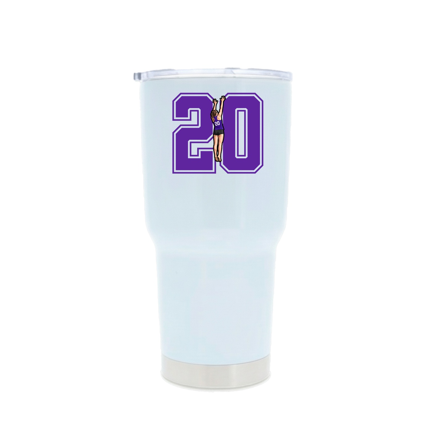 30oz Stainless Steel Tumbler — Number in White