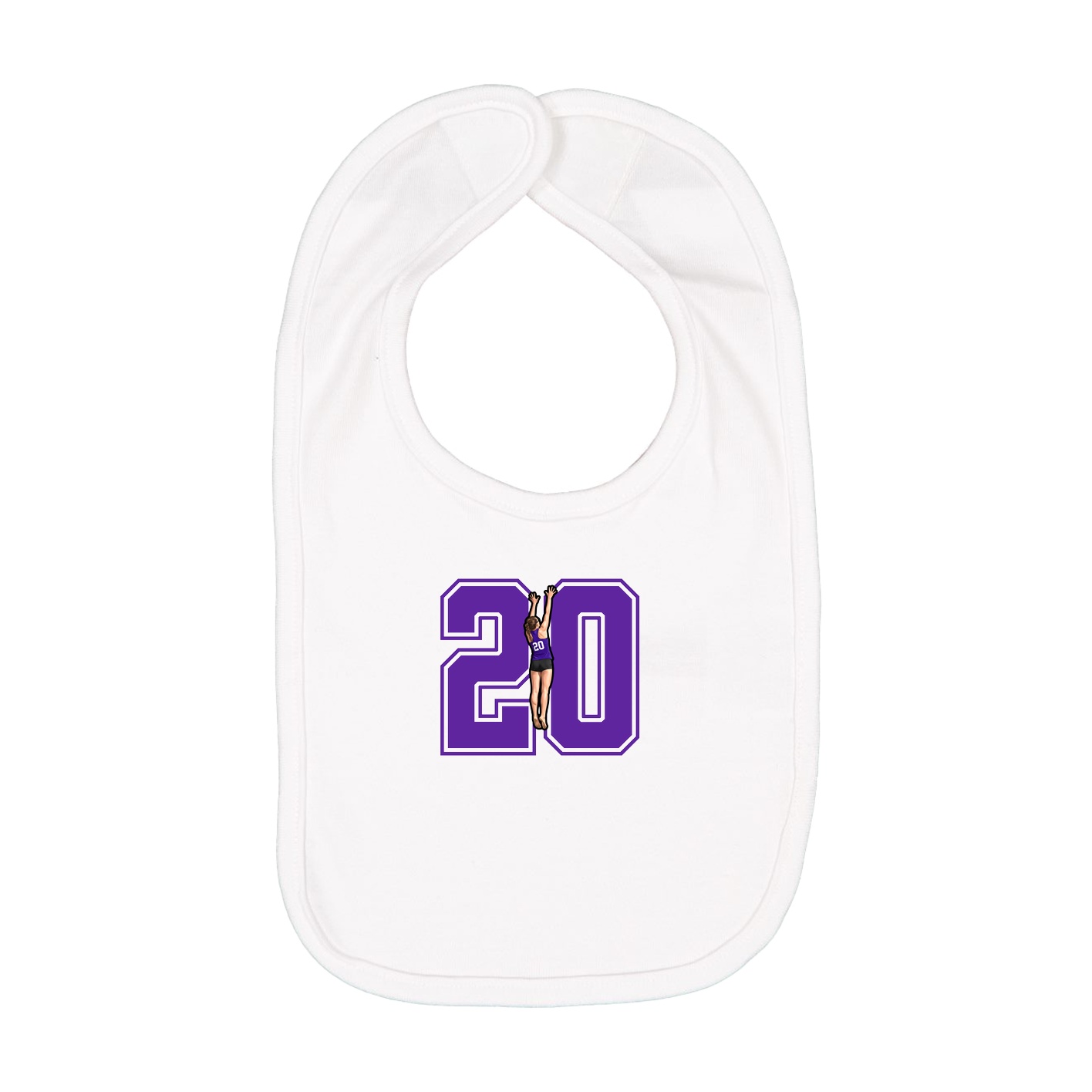 Infant Bib — Number in White