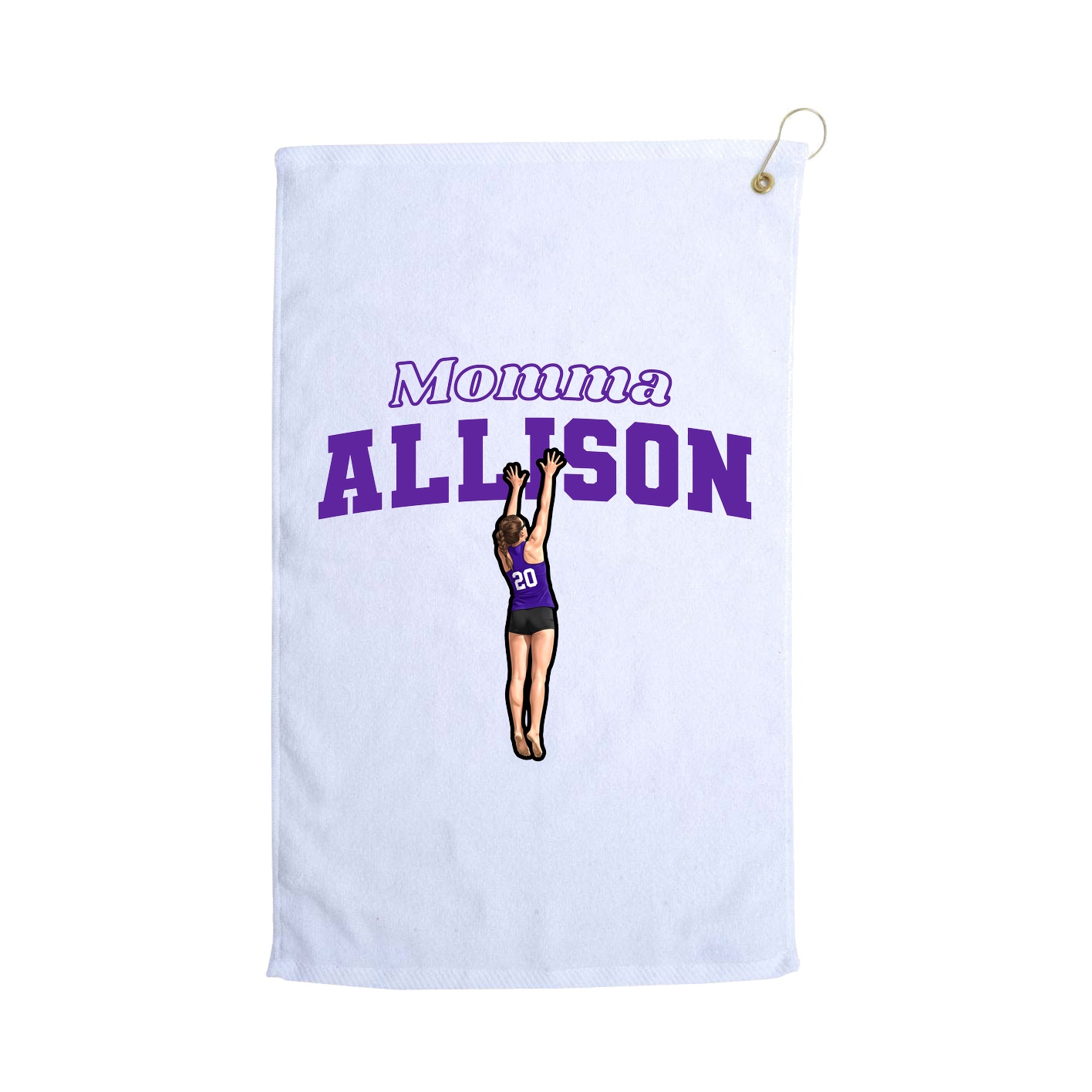 Golf Towel — Mothers Day Block in White