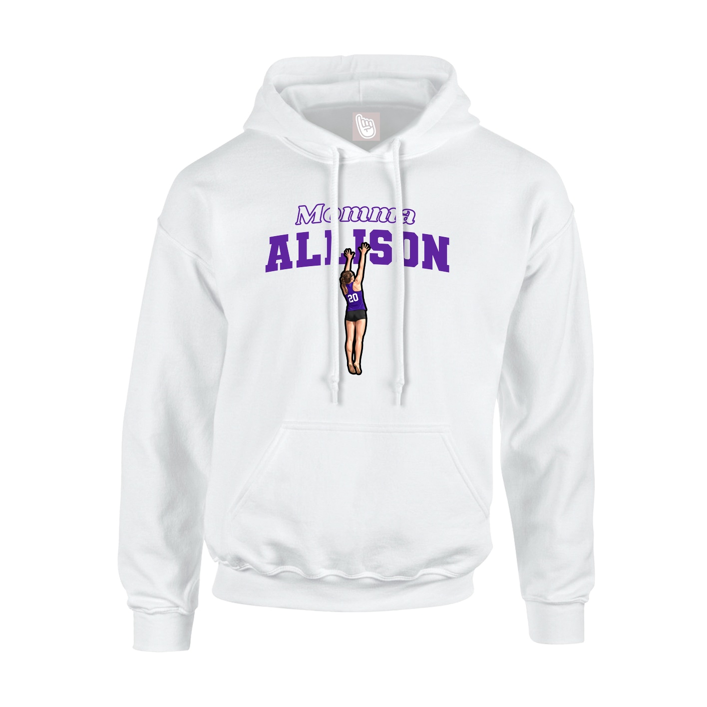 Youth Hoodie — Mothers Day Block in White
