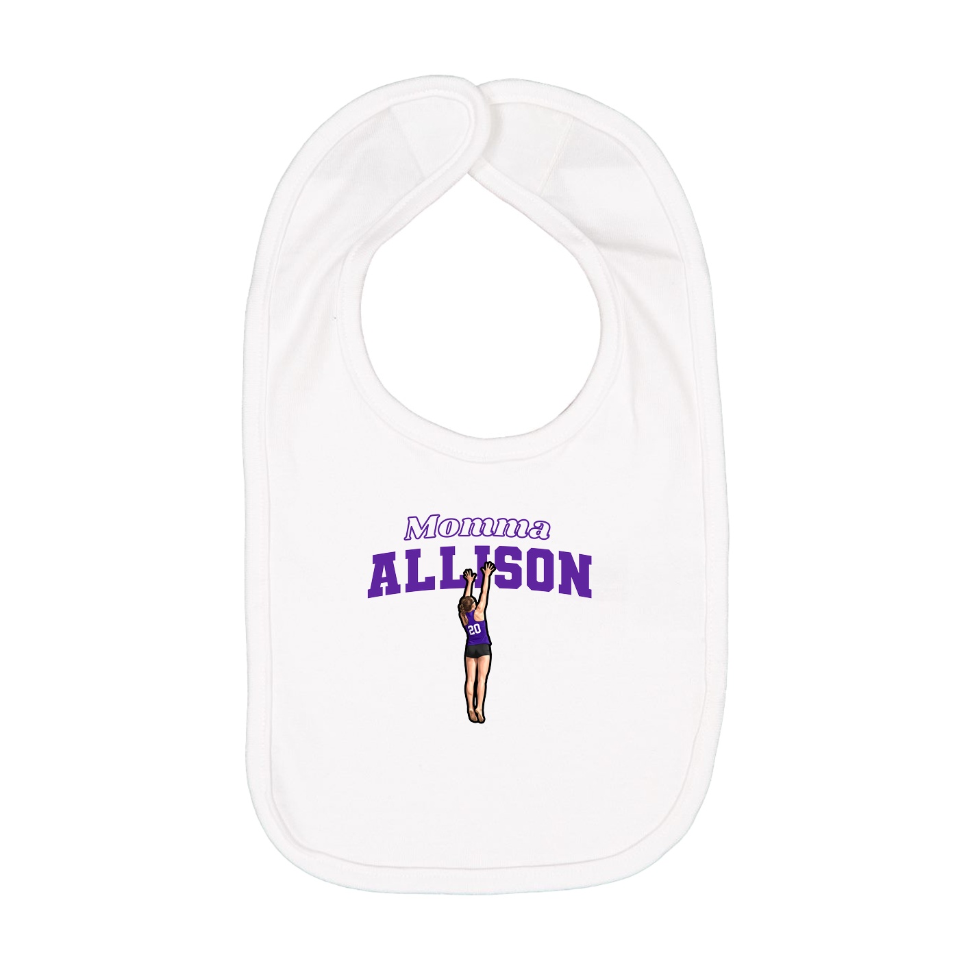Infant Bib — Mothers Day Block in White