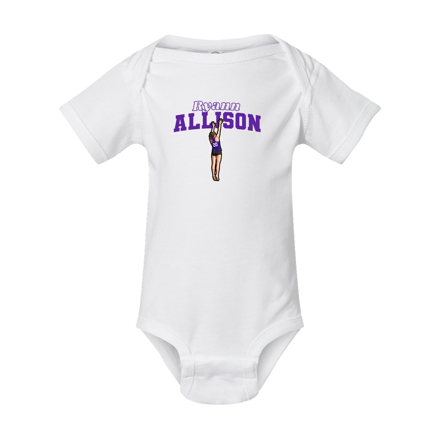 Baby Onesie — Name Arch in White