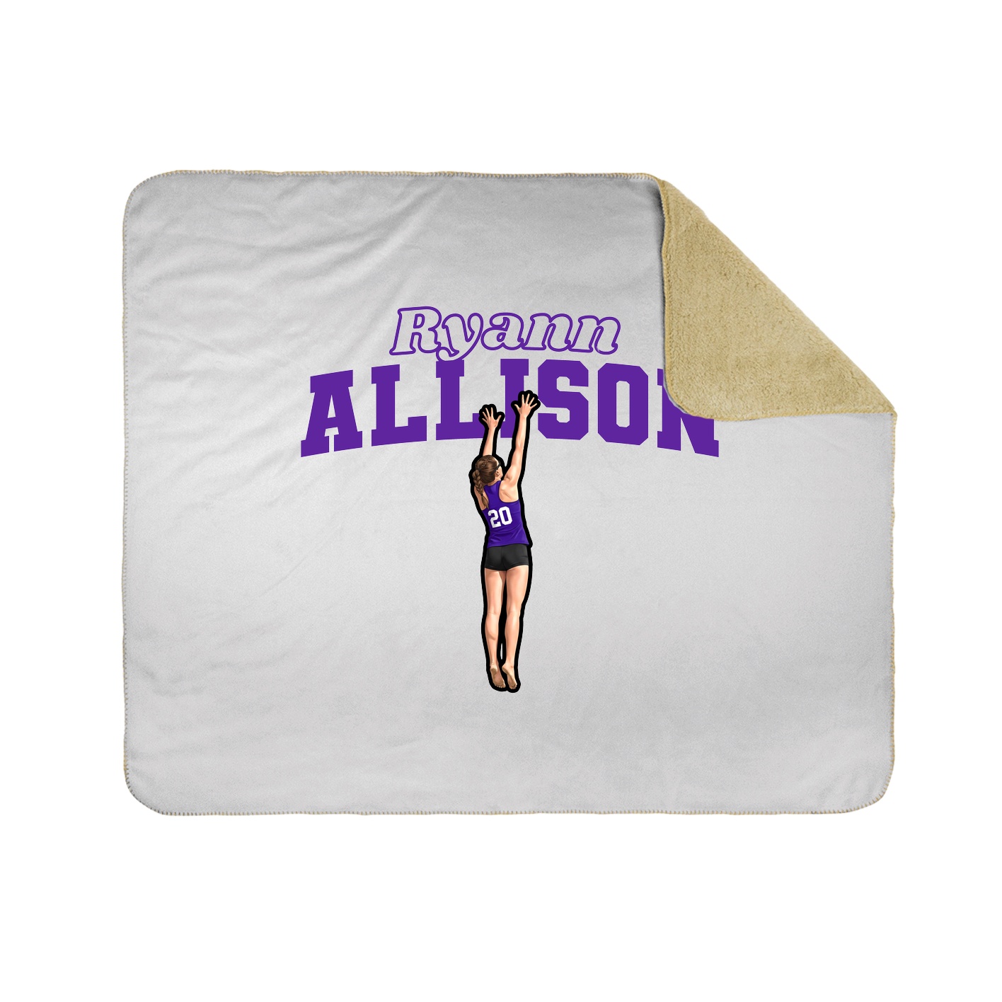 Throw Blanket — Name Arch in White