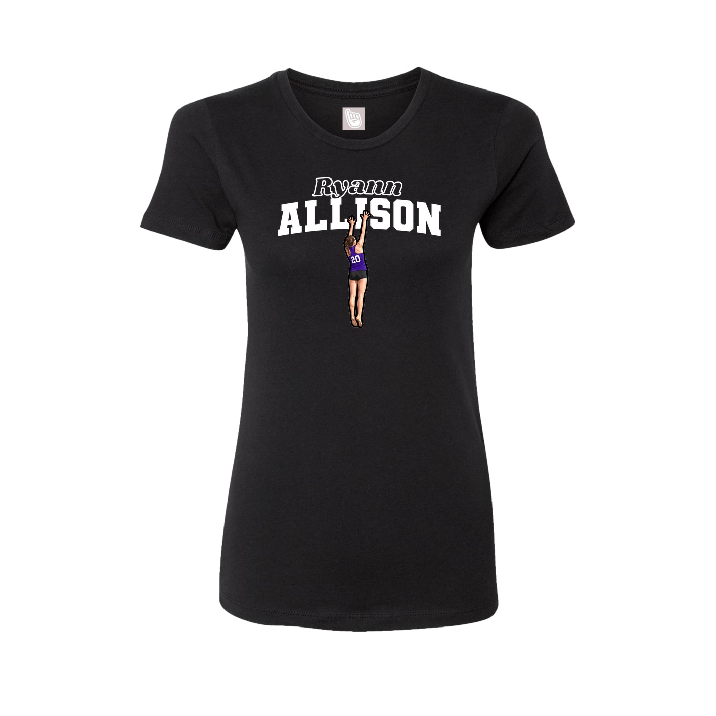 Fitted Women's Tee — Name Arch in Black