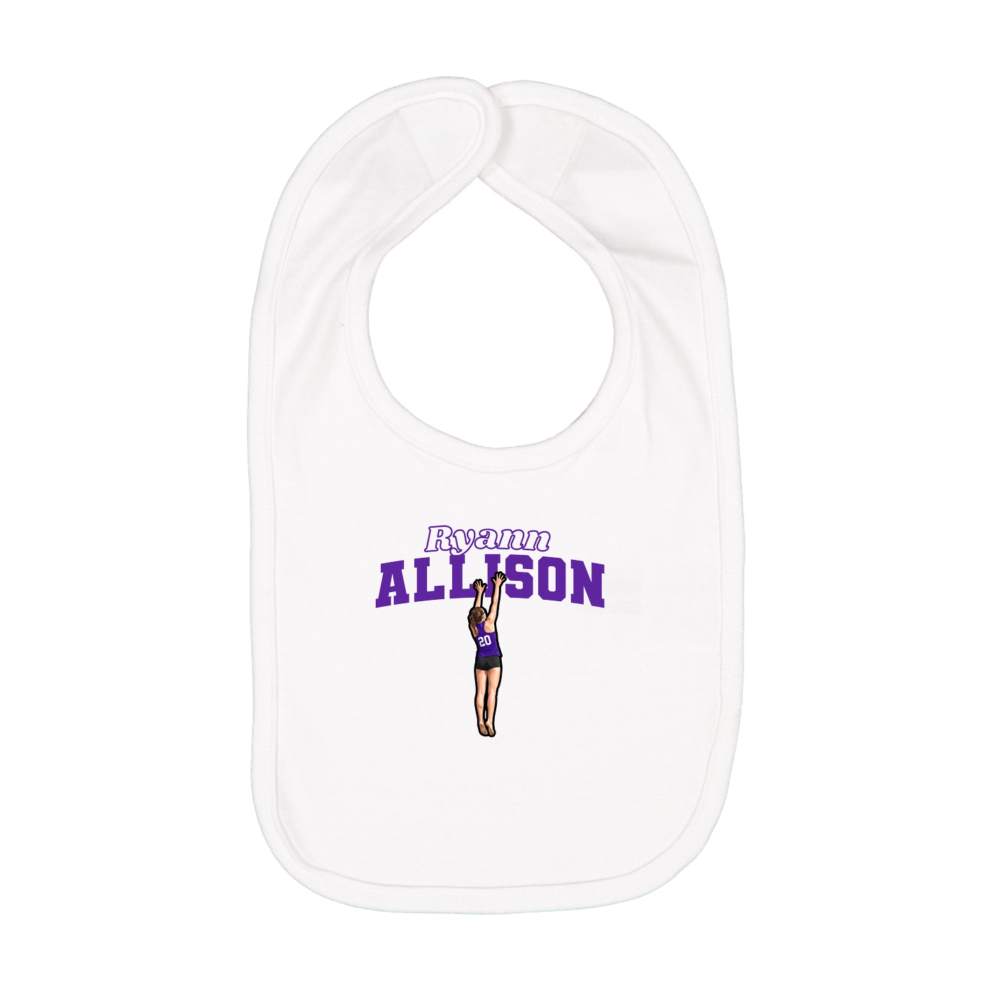 Infant Bib — Name Arch in White