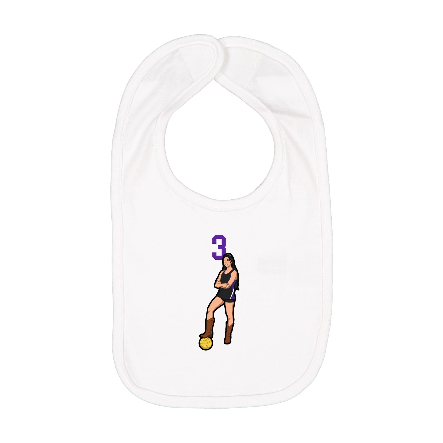Infant Bib — Number Top in White