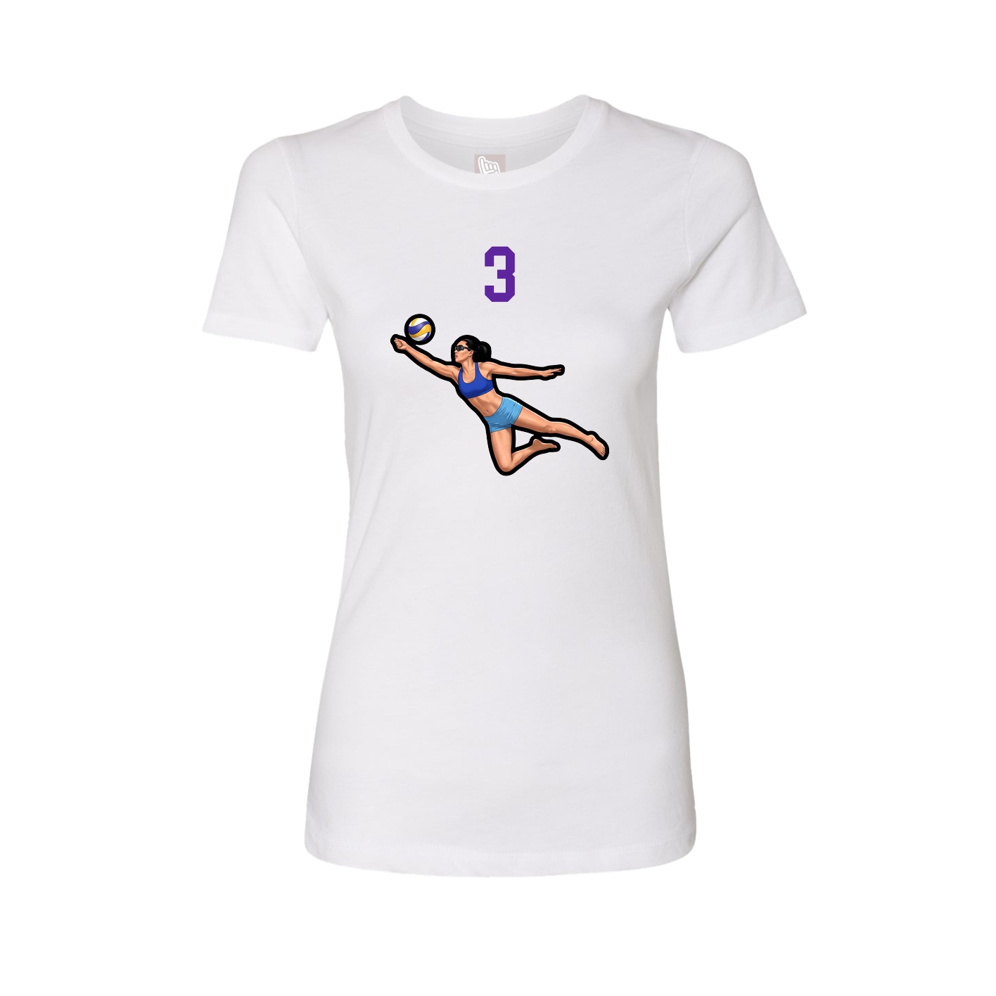 Fitted Women's Tee — Number Top in White