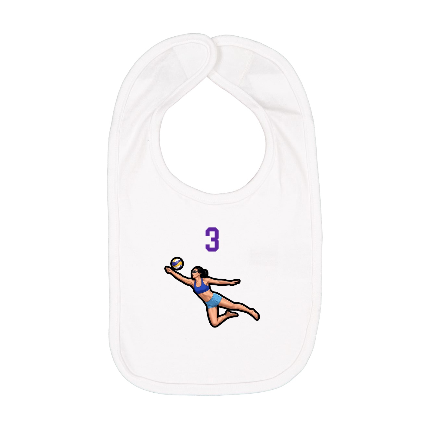 Infant Bib — Number Top in White