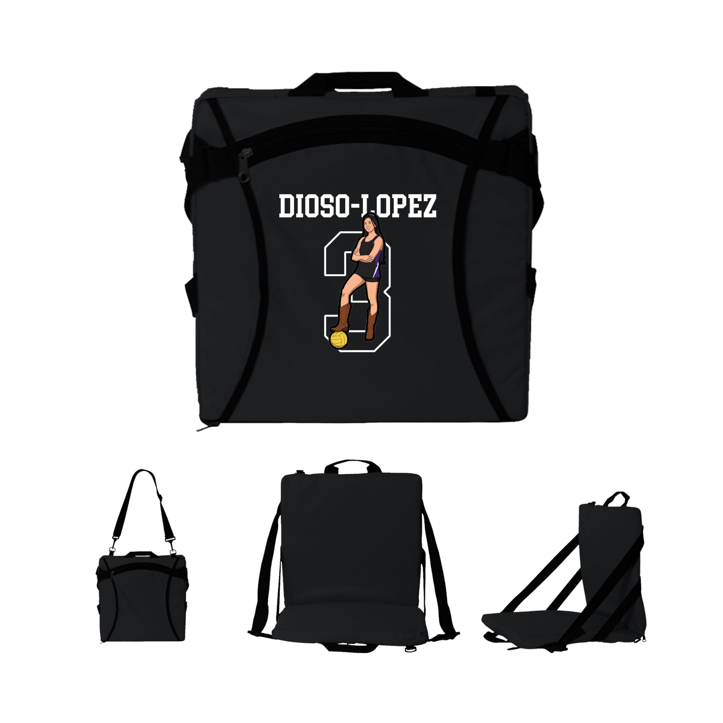Folding Stadium Seat — Shirsey in Black