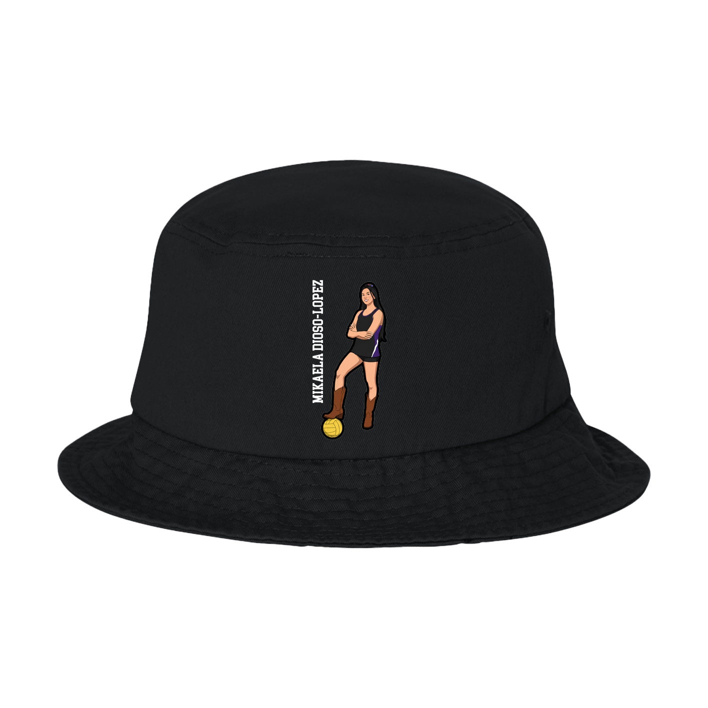 Bucket Cap — Name Vertical in Black