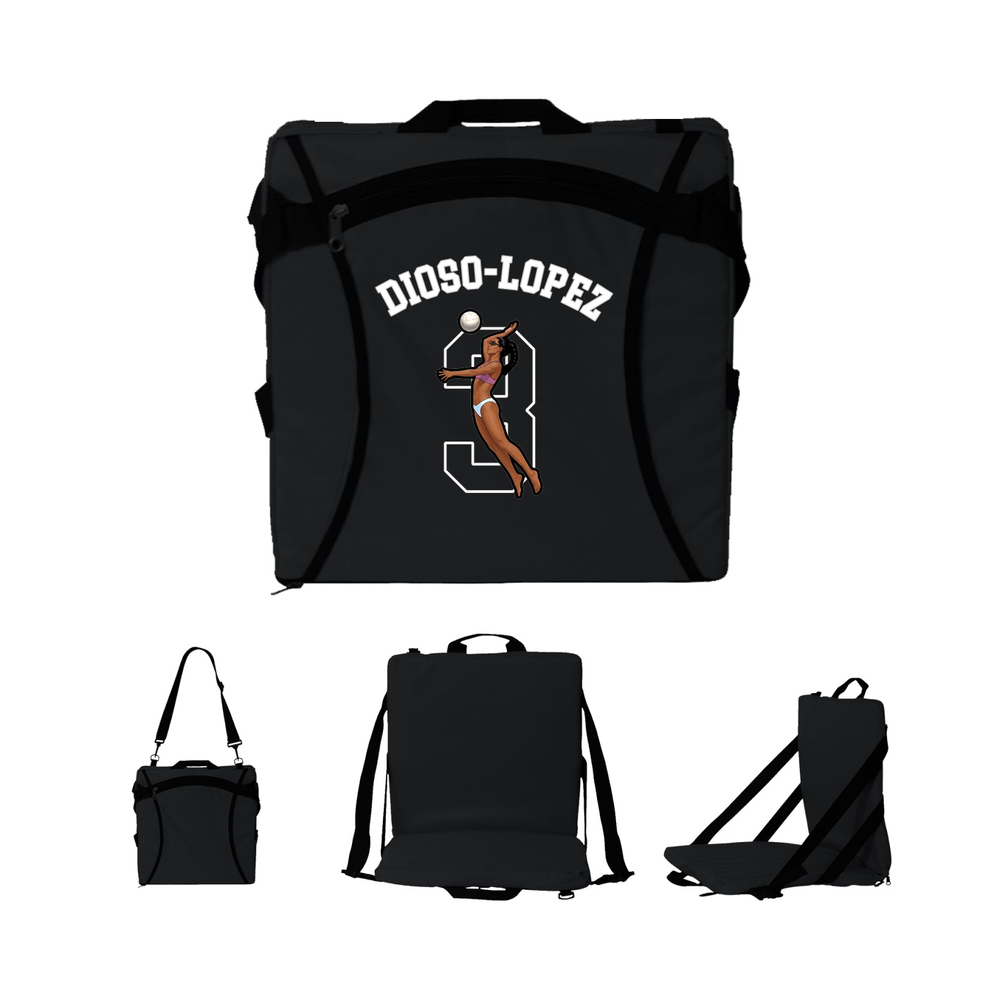 Folding Stadium Seat — Shirsey Arch in Black