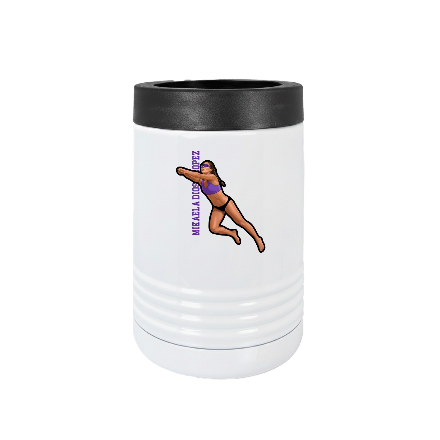 Beverage Holder — Name Vertical in White