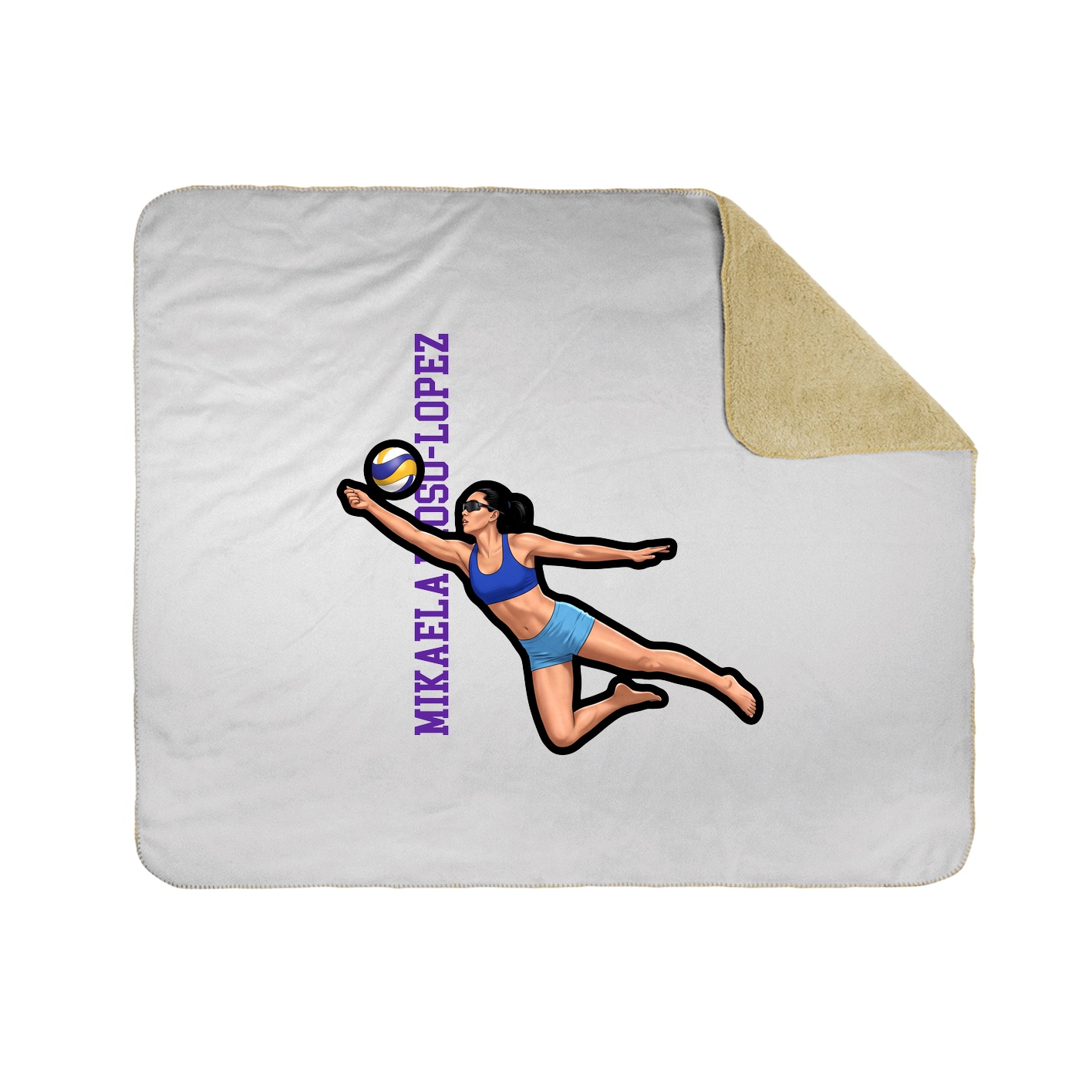 Throw Blanket — Name Vertical in White
