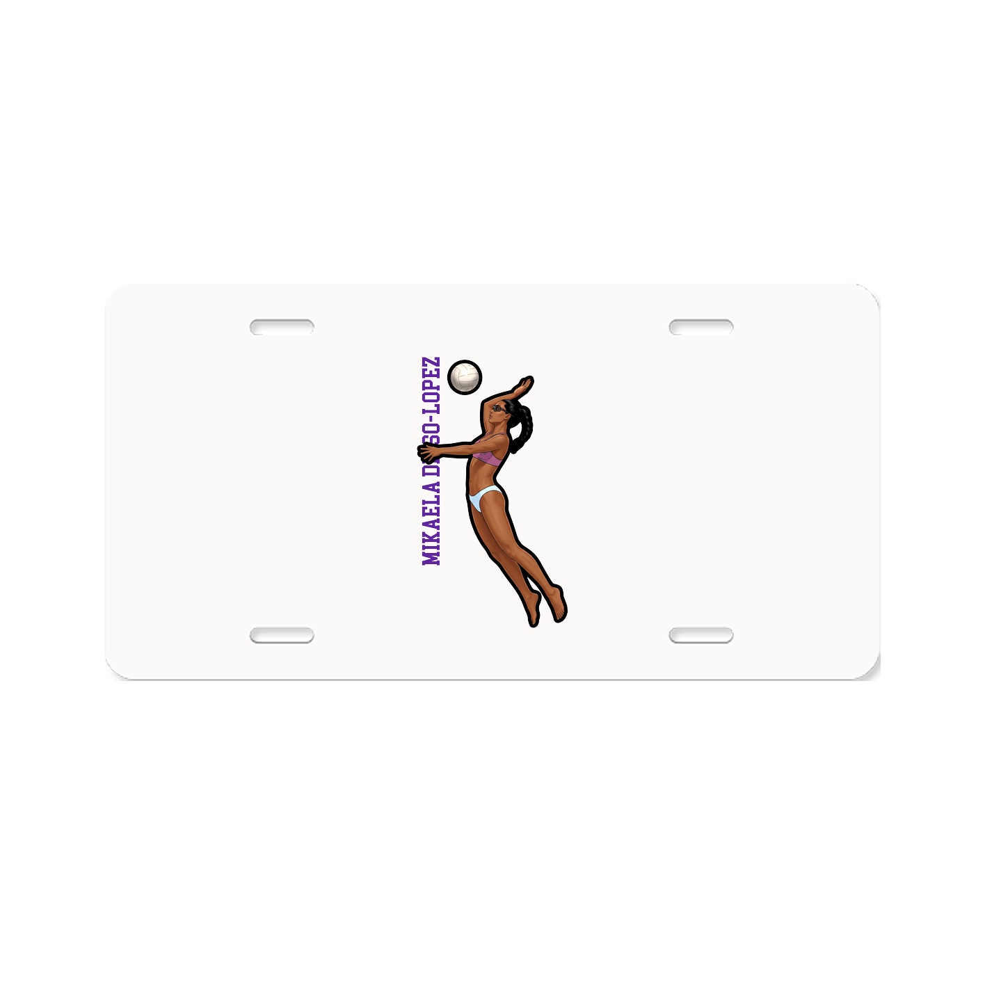 License Plate — Name Vertical in Classic