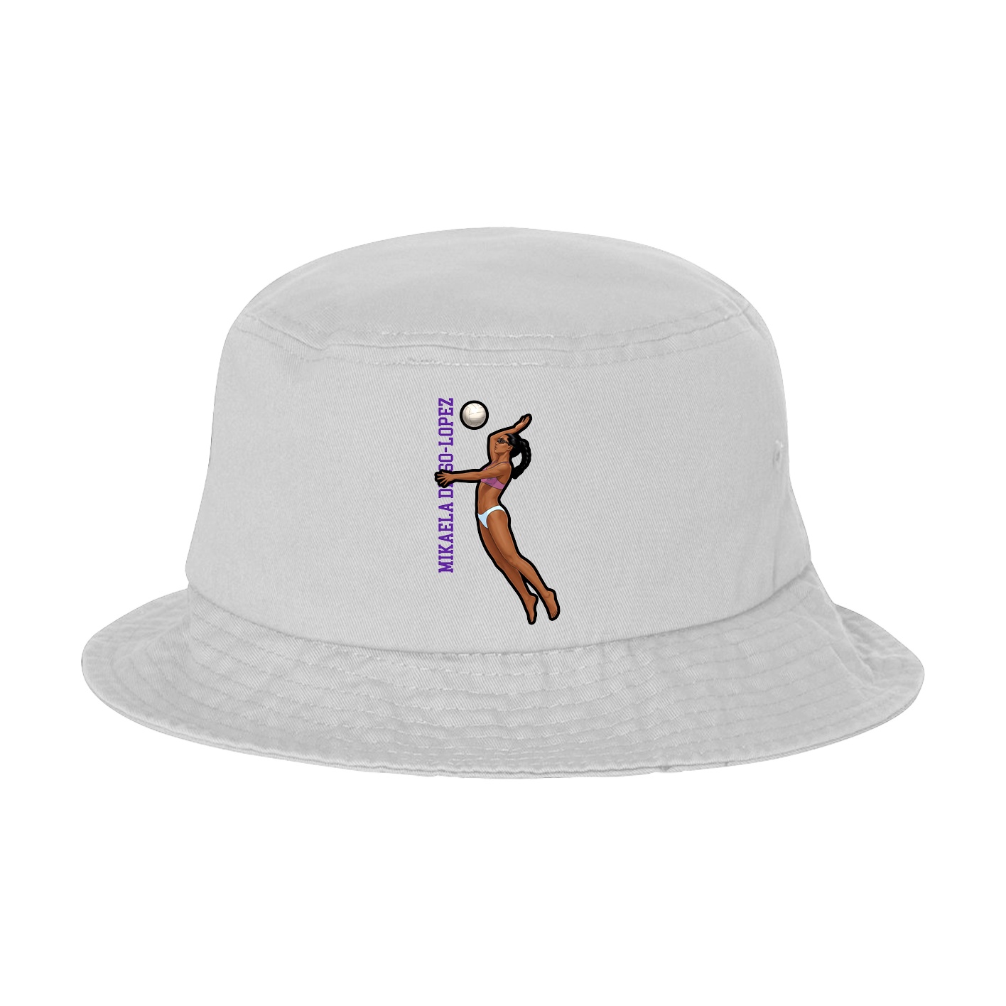 Bucket Cap — Name Vertical in White