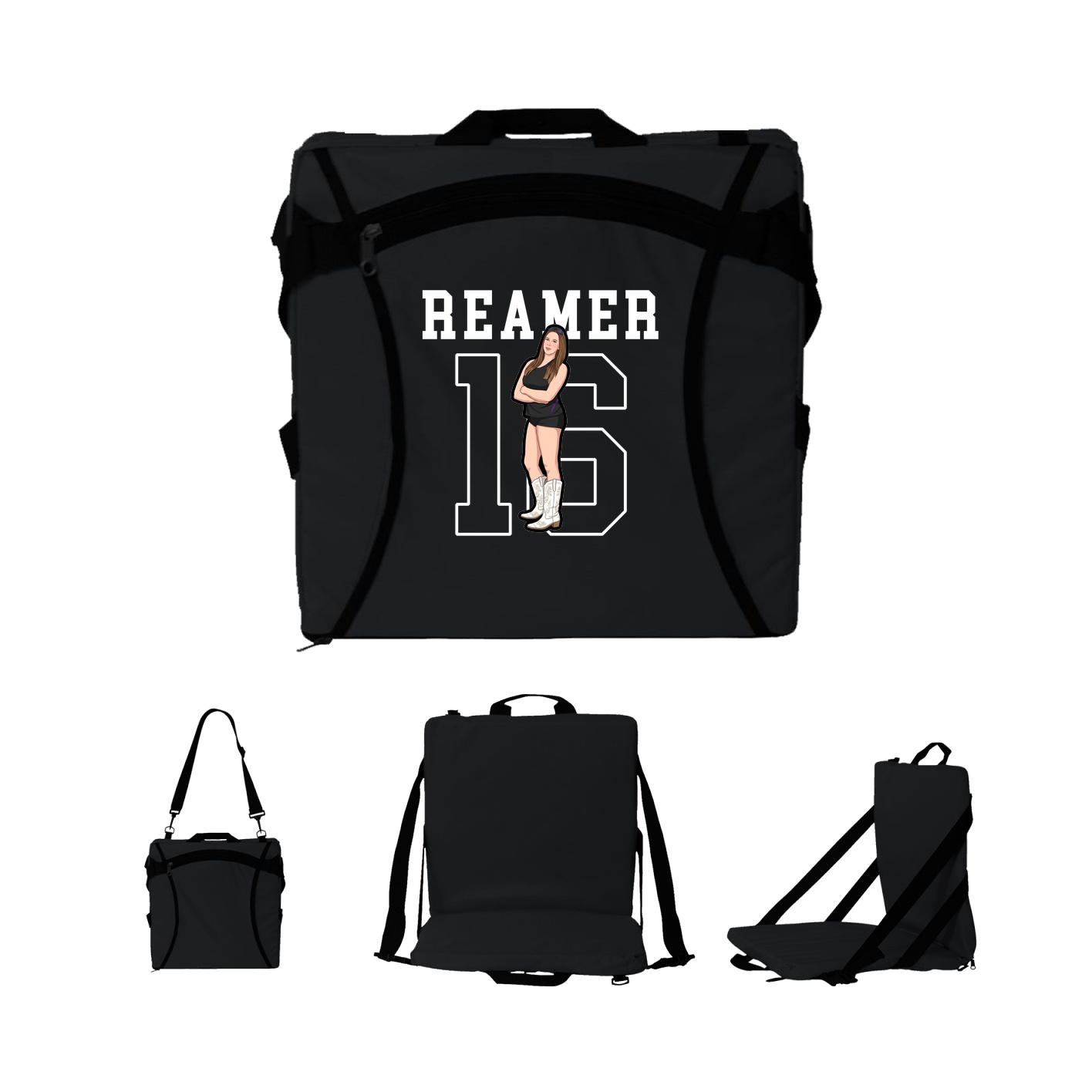 Folding Stadium Seat — Shirsey in Black