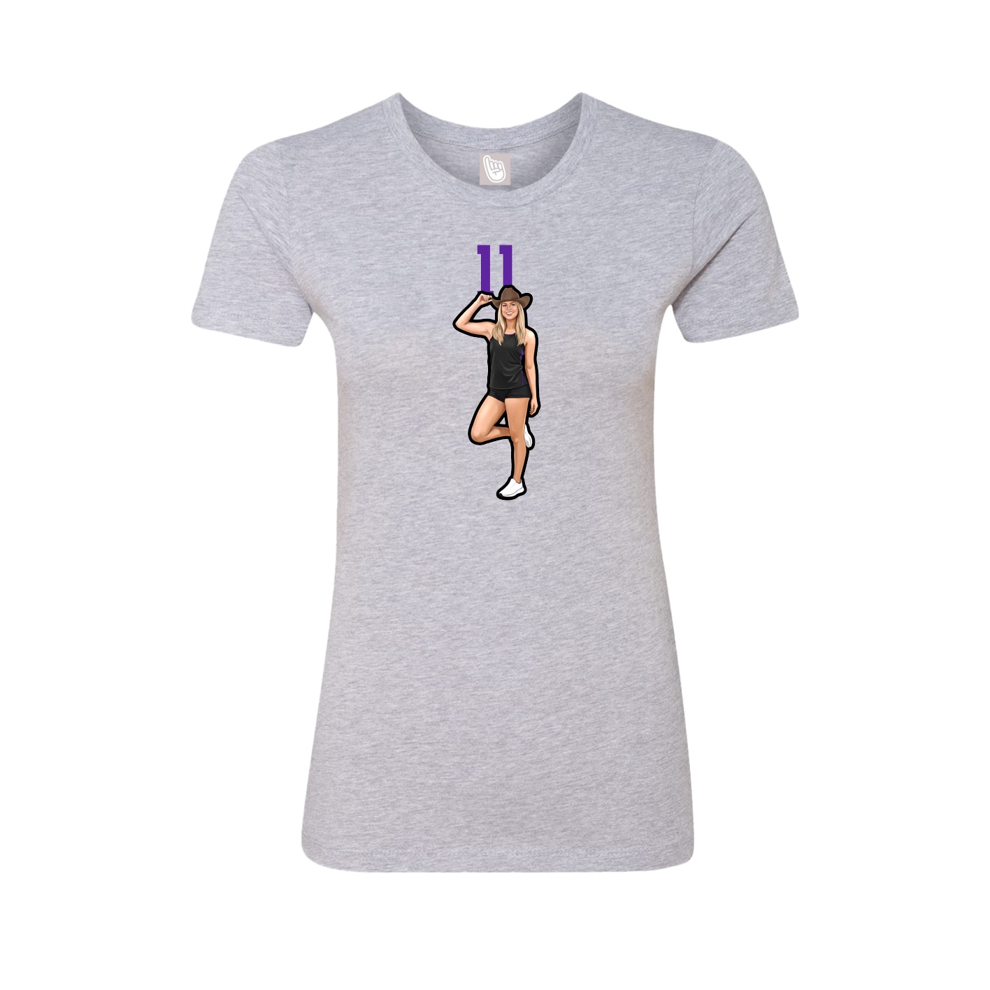 Fitted Women's Tee — Number Top in Grey
