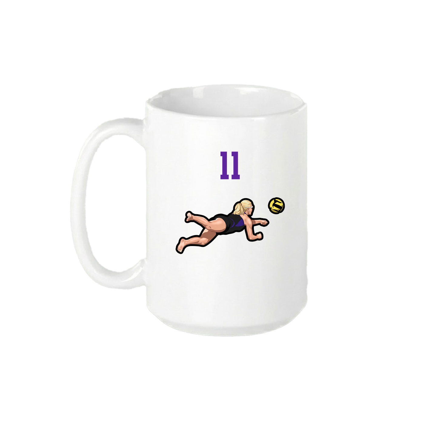 15oz Coffee Mug — Number Top in White