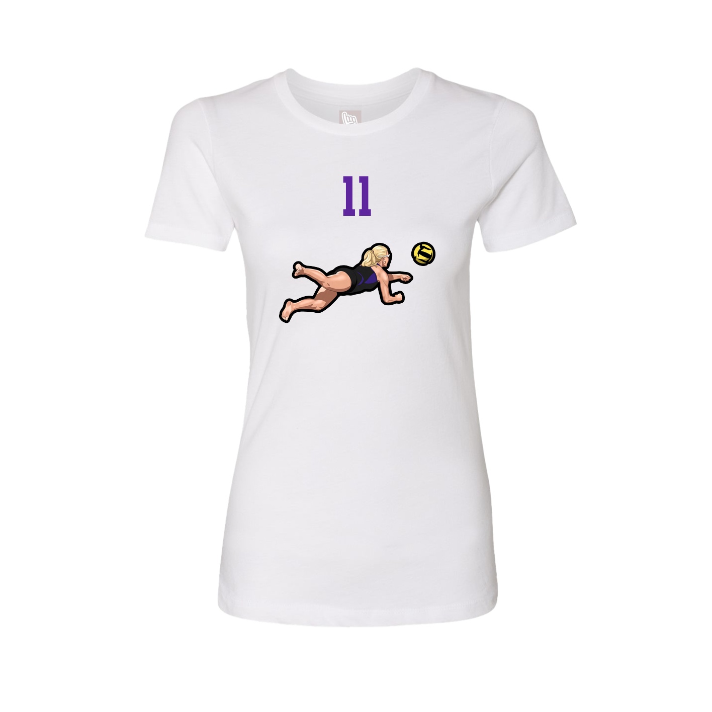 Fitted Women's Tee — Number Top in White