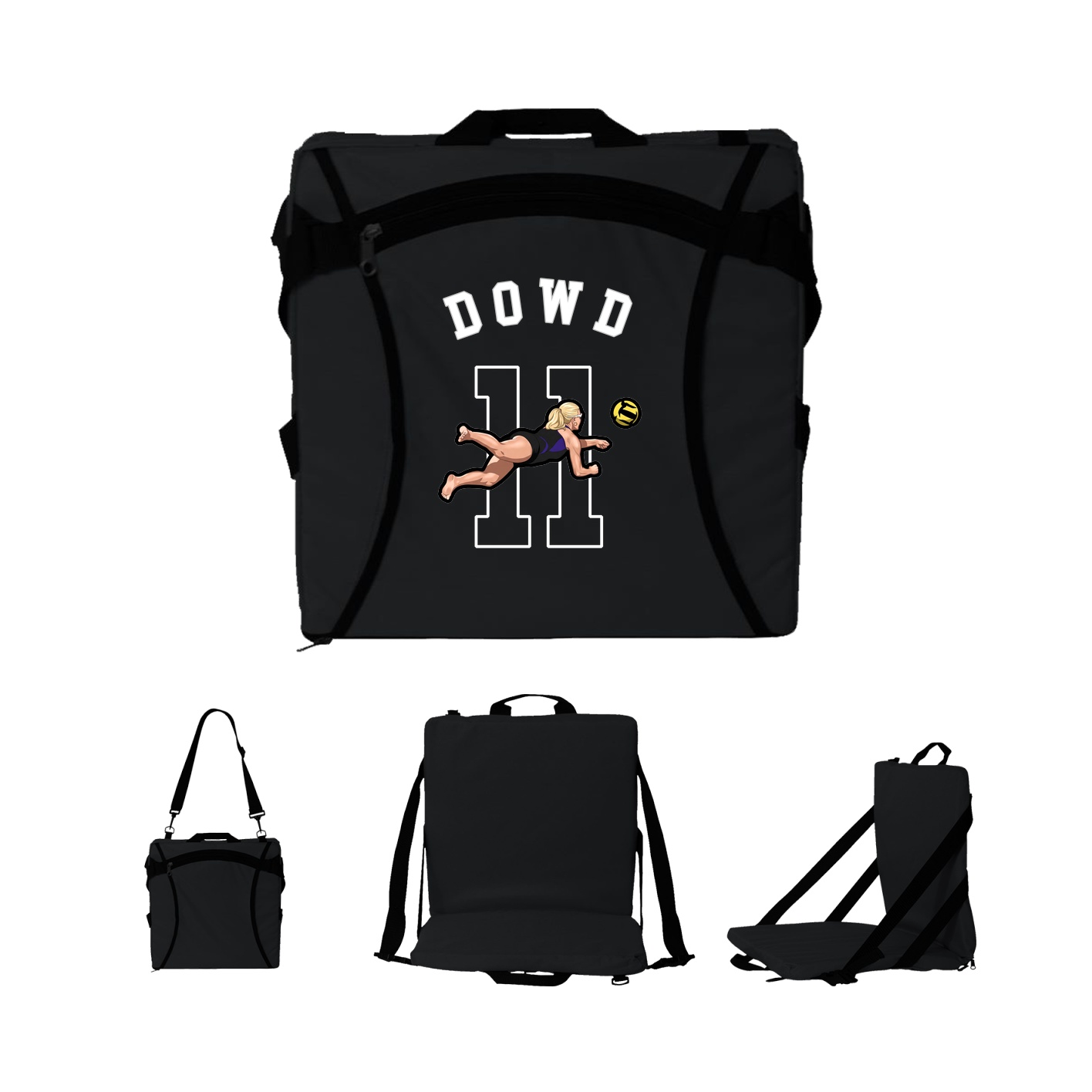 Folding Stadium Seat — Shirsey Arch in Black