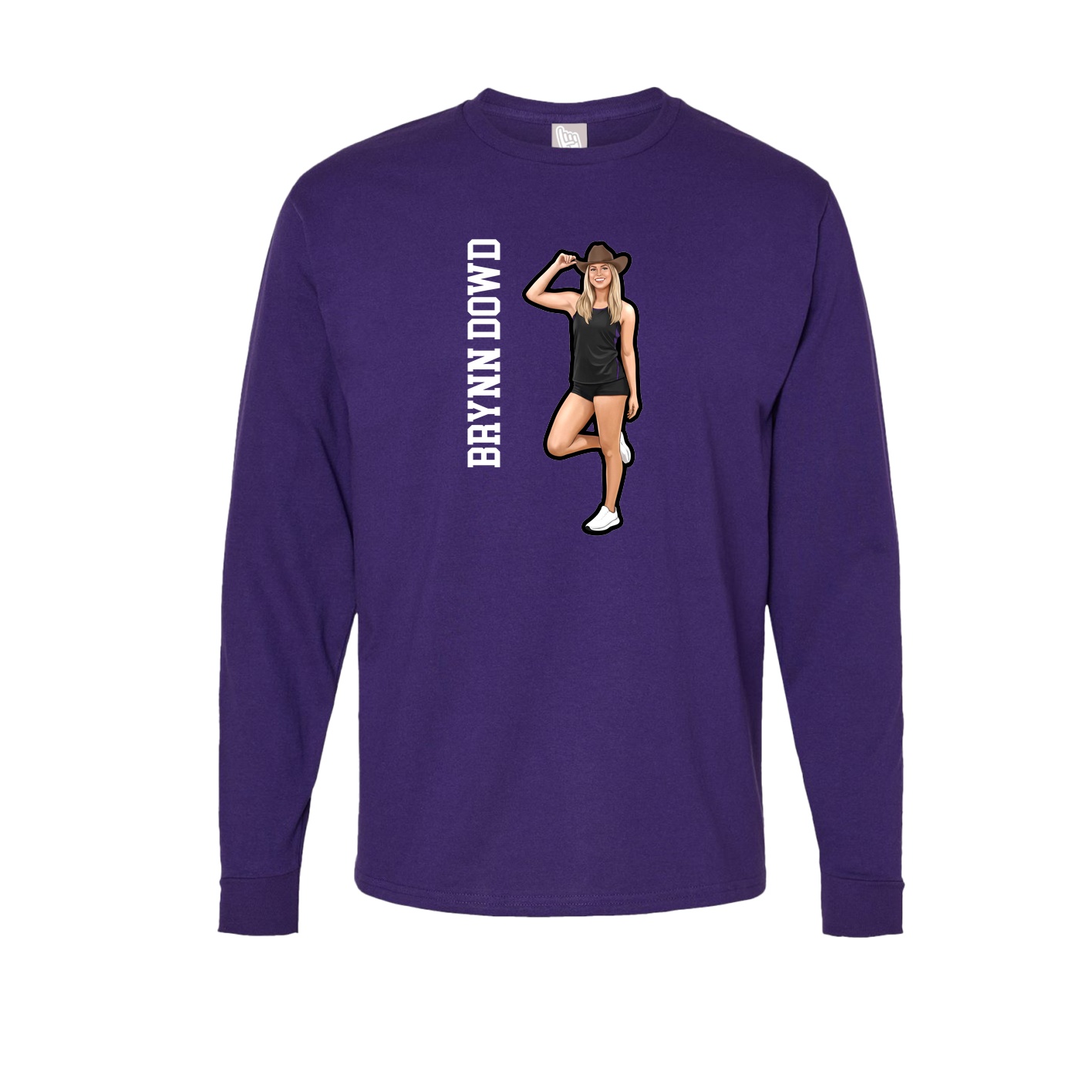 Long Sleeve Tee — Name Vertical in Purple