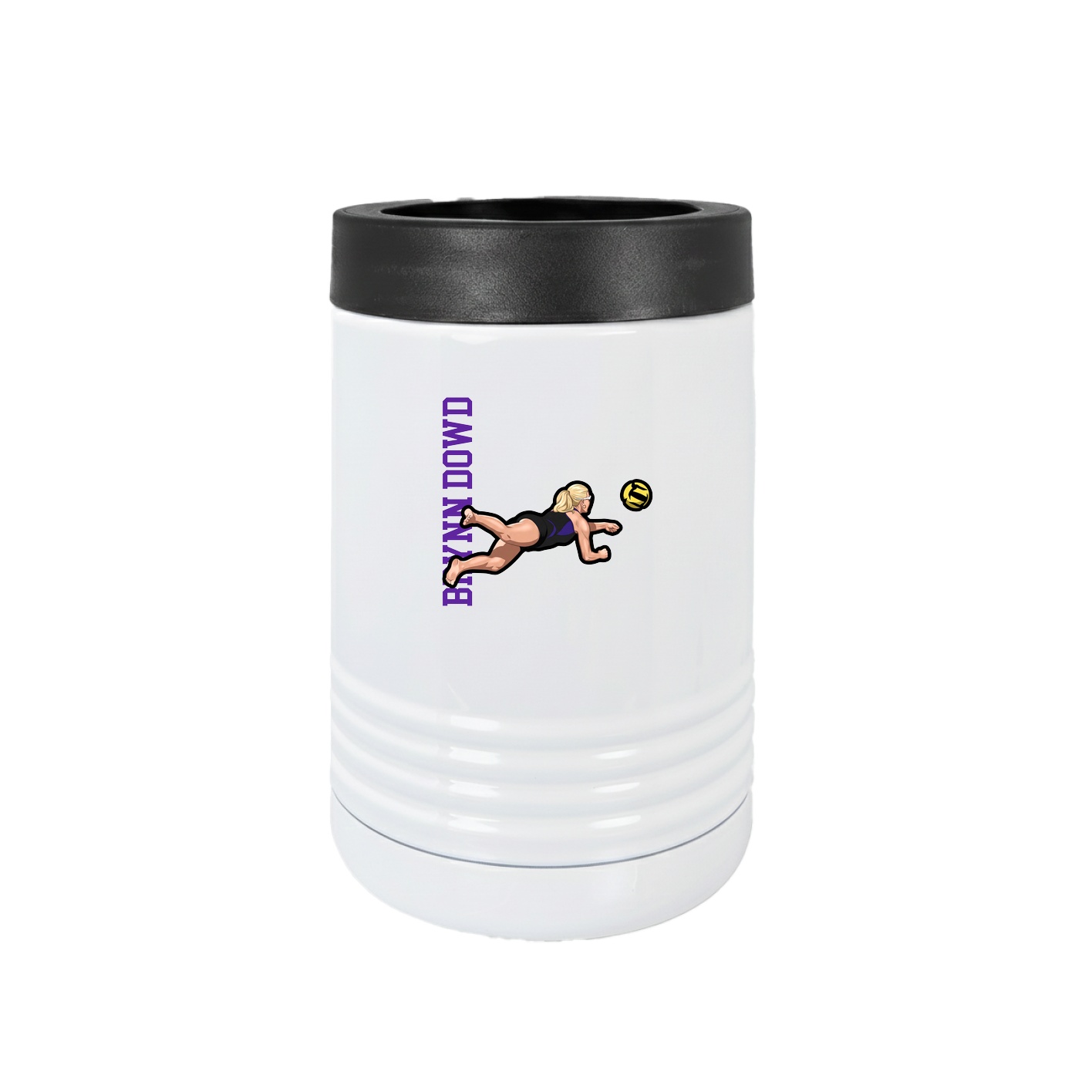 Beverage Holder — Name Vertical in White