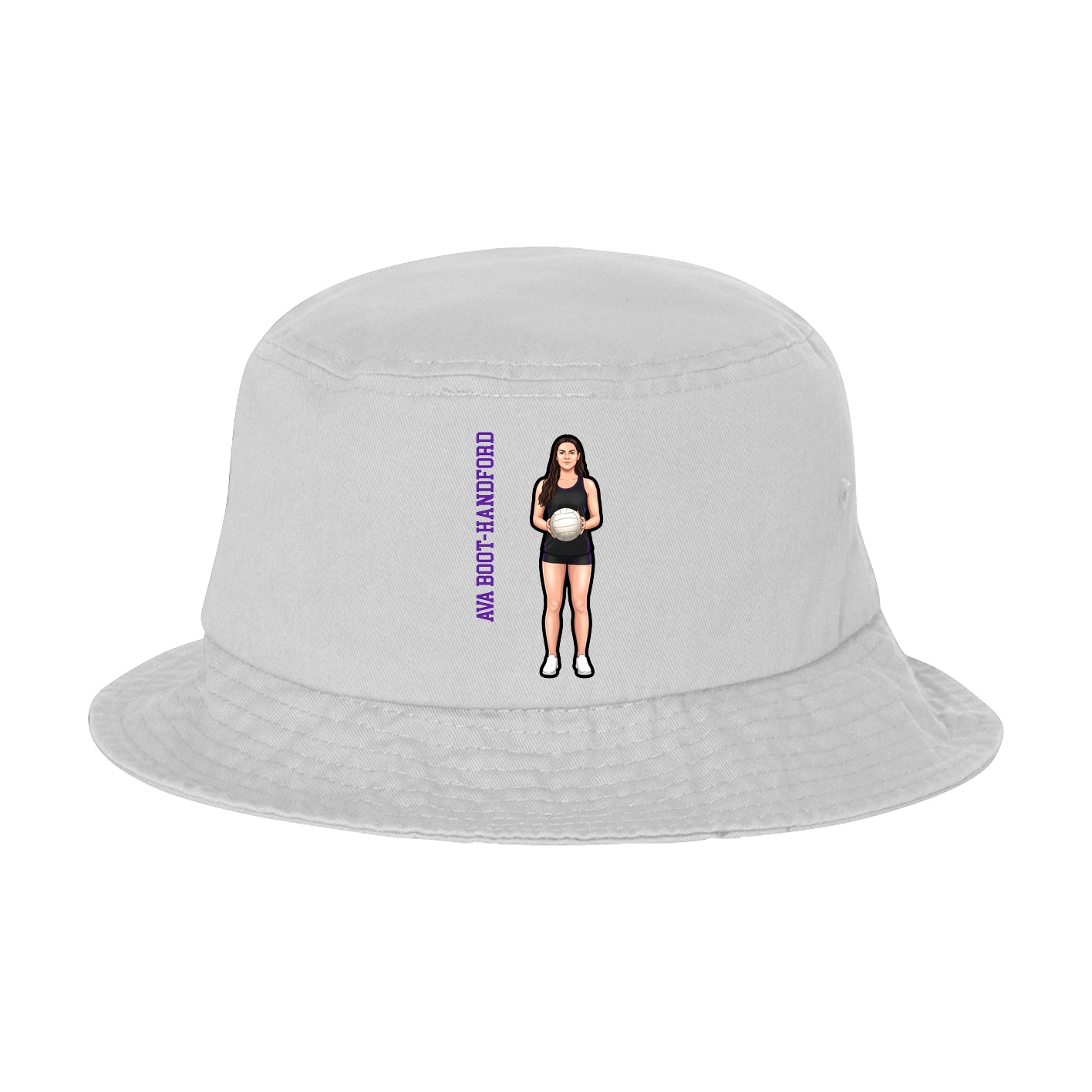 Bucket Cap — Name Vertical in White