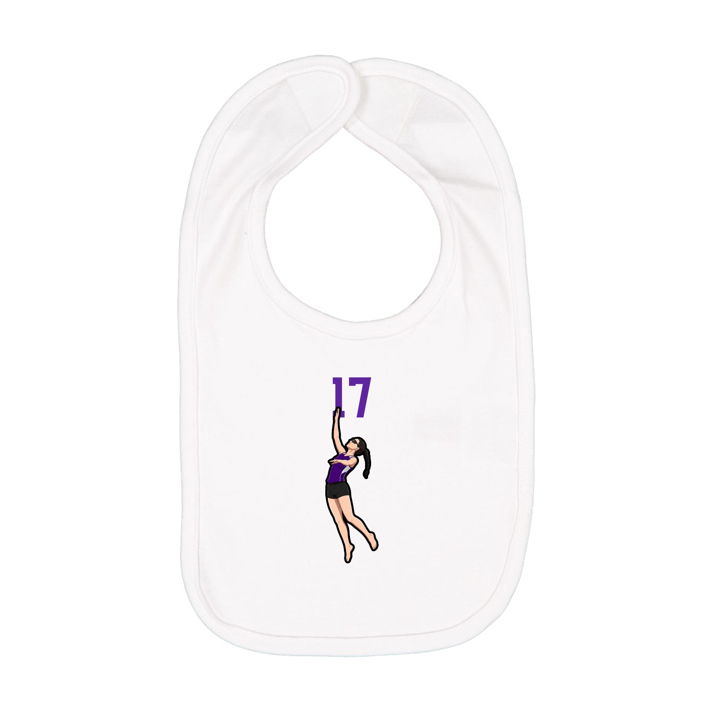 Infant Bib — Number Top in White