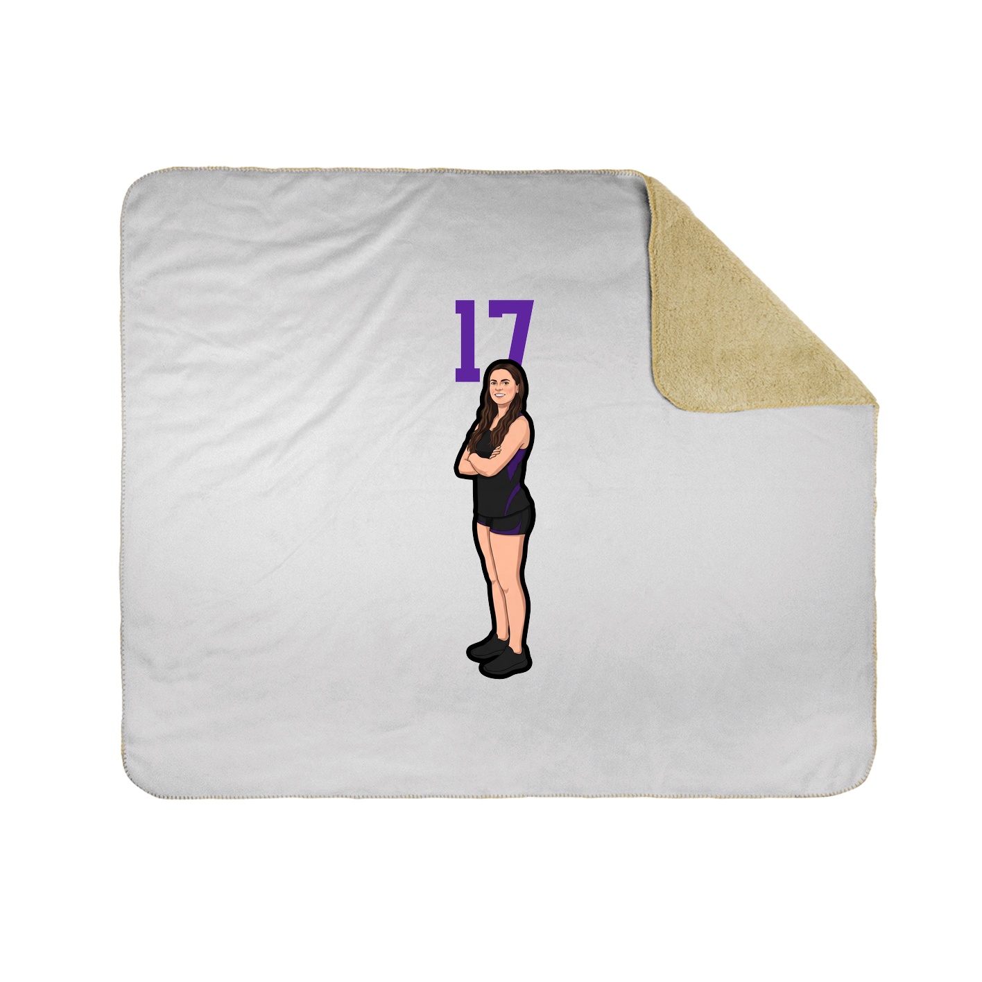 Throw Blanket — Number Top in White