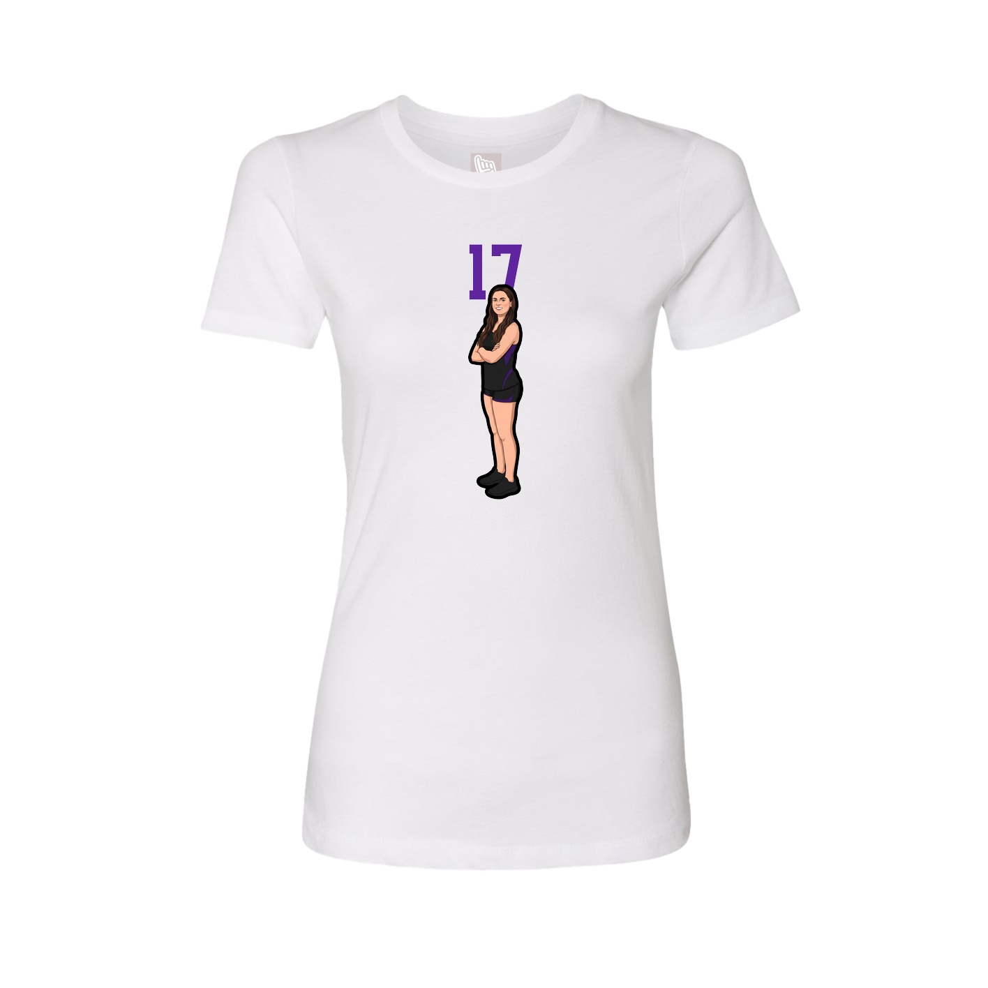 Fitted Women's Tee — Number Top in White