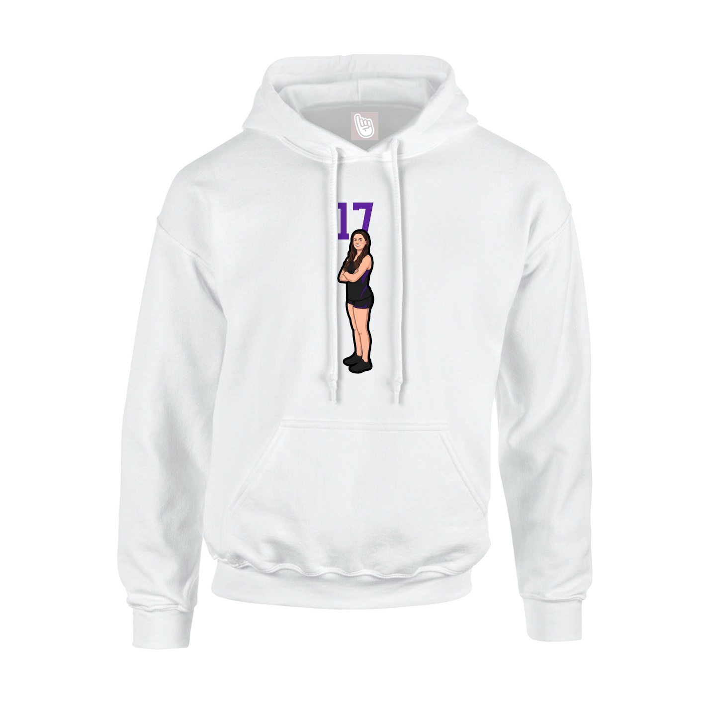 Youth Hoodie — Number Top in White