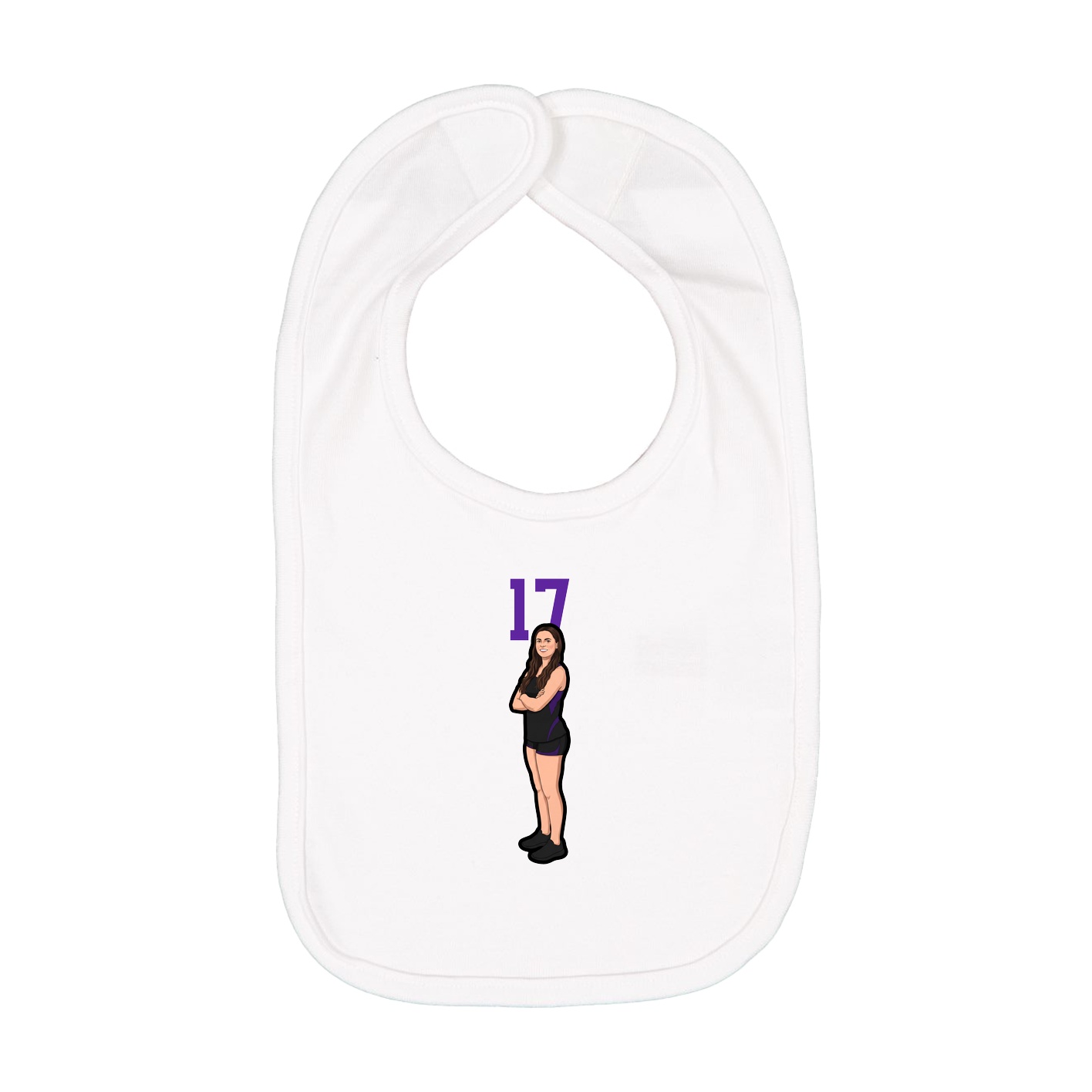 Infant Bib — Number Top in White