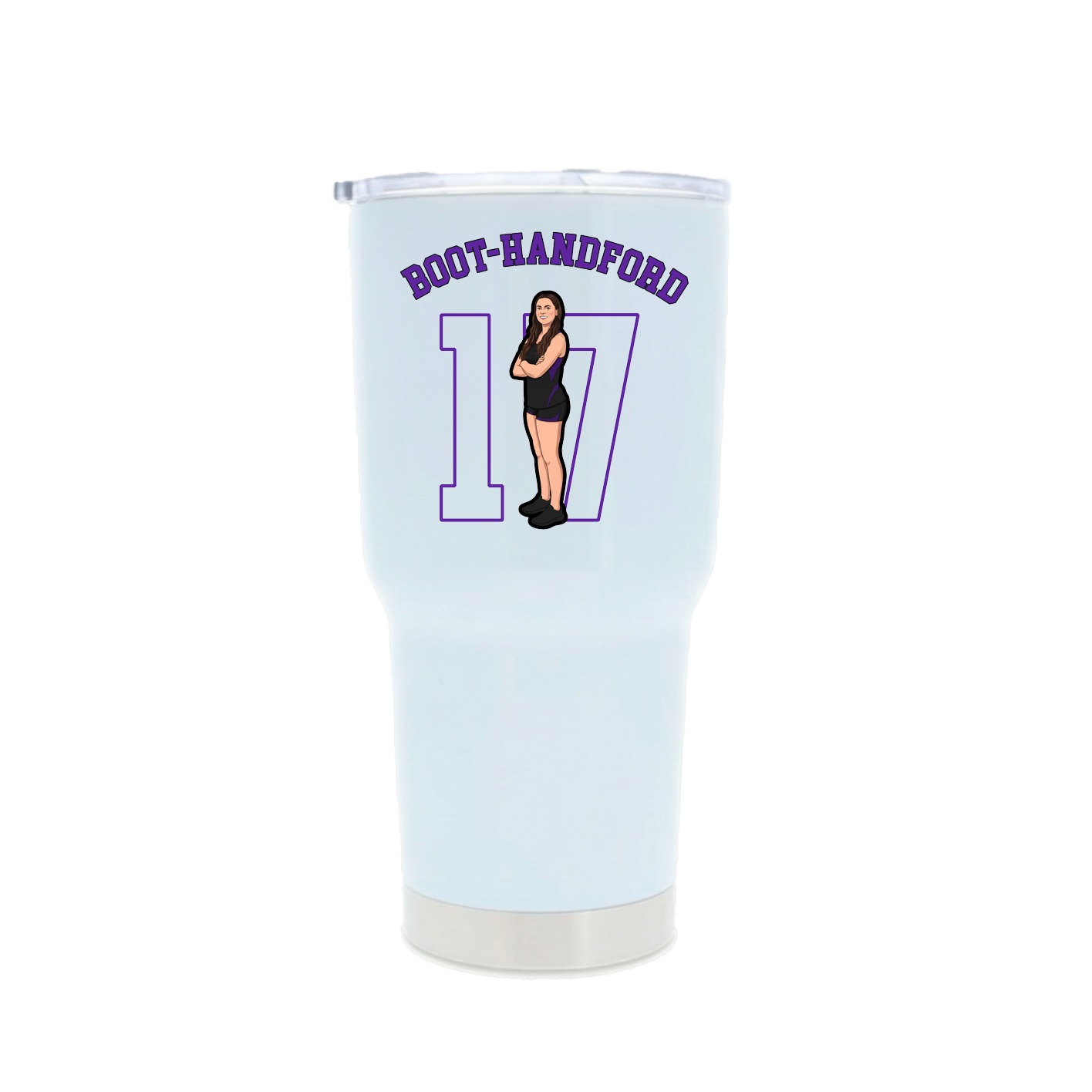 30oz Stainless Steel Tumbler — Shirsey Arch in White