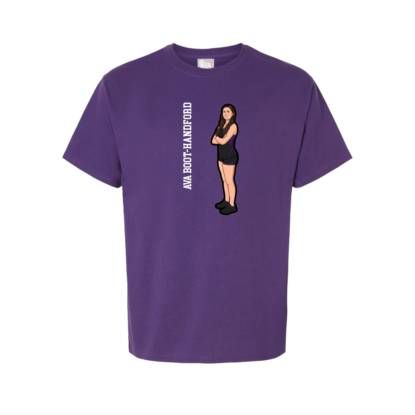 Youth Tee — Name Vertical in Purple