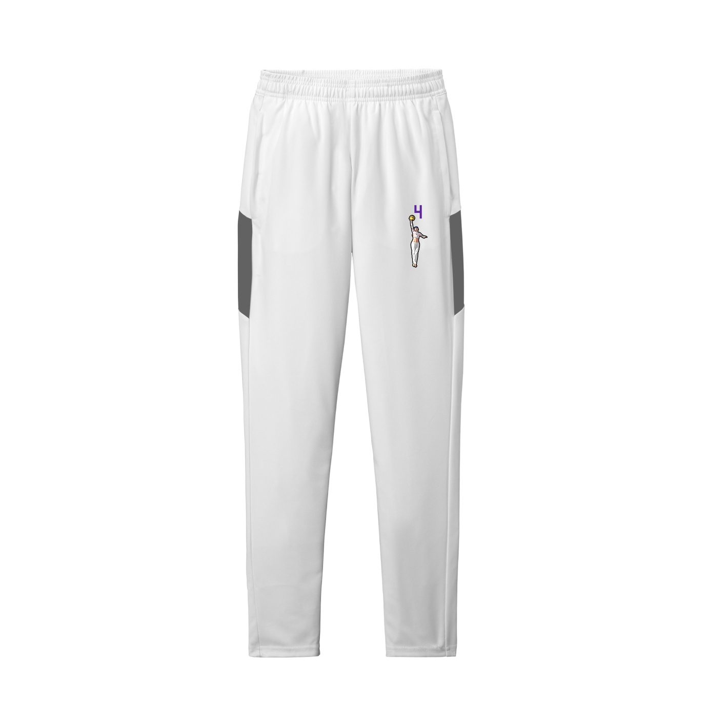 Team Travel Pant — Number Top in White/Grey