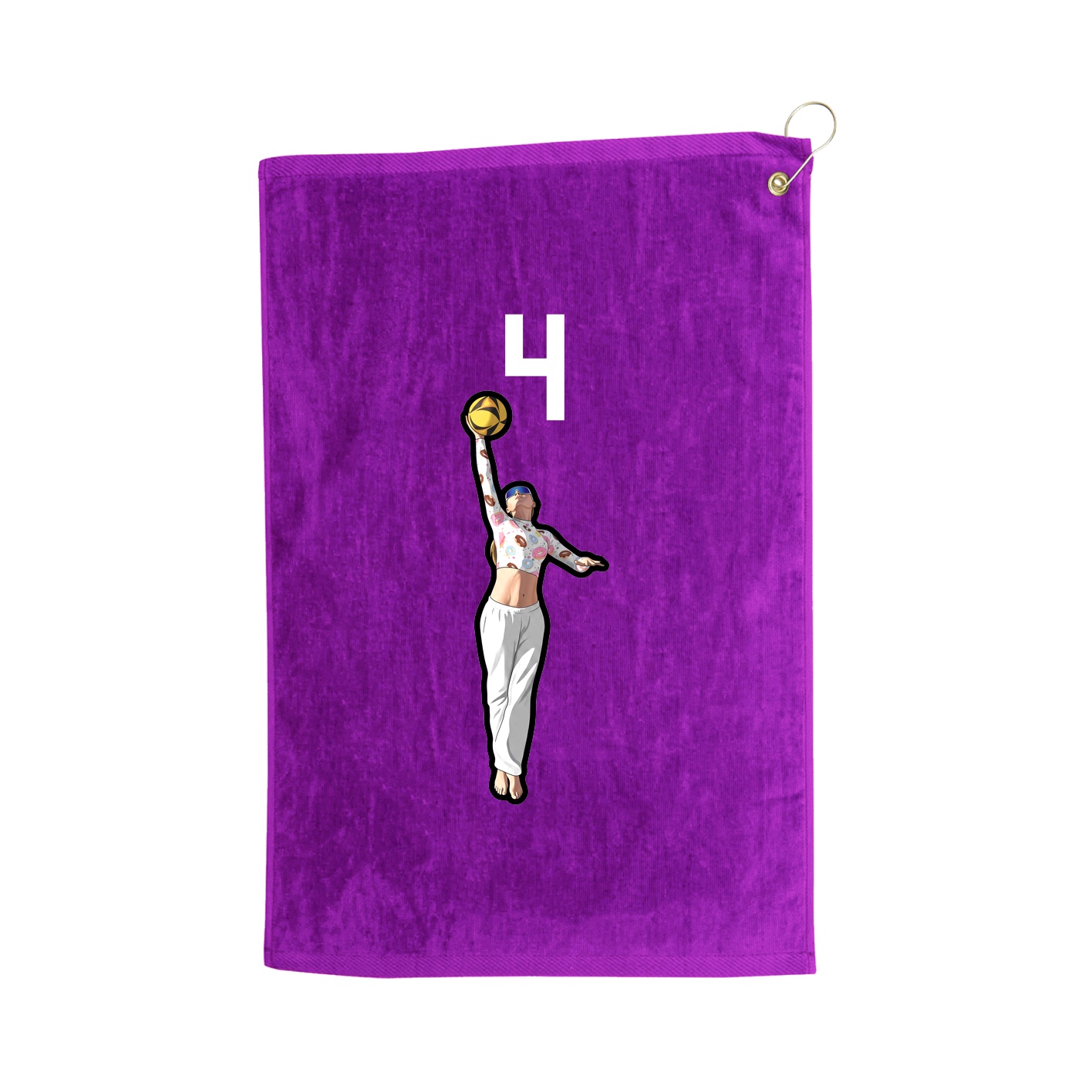 Golf Towel — Number Top in Purple