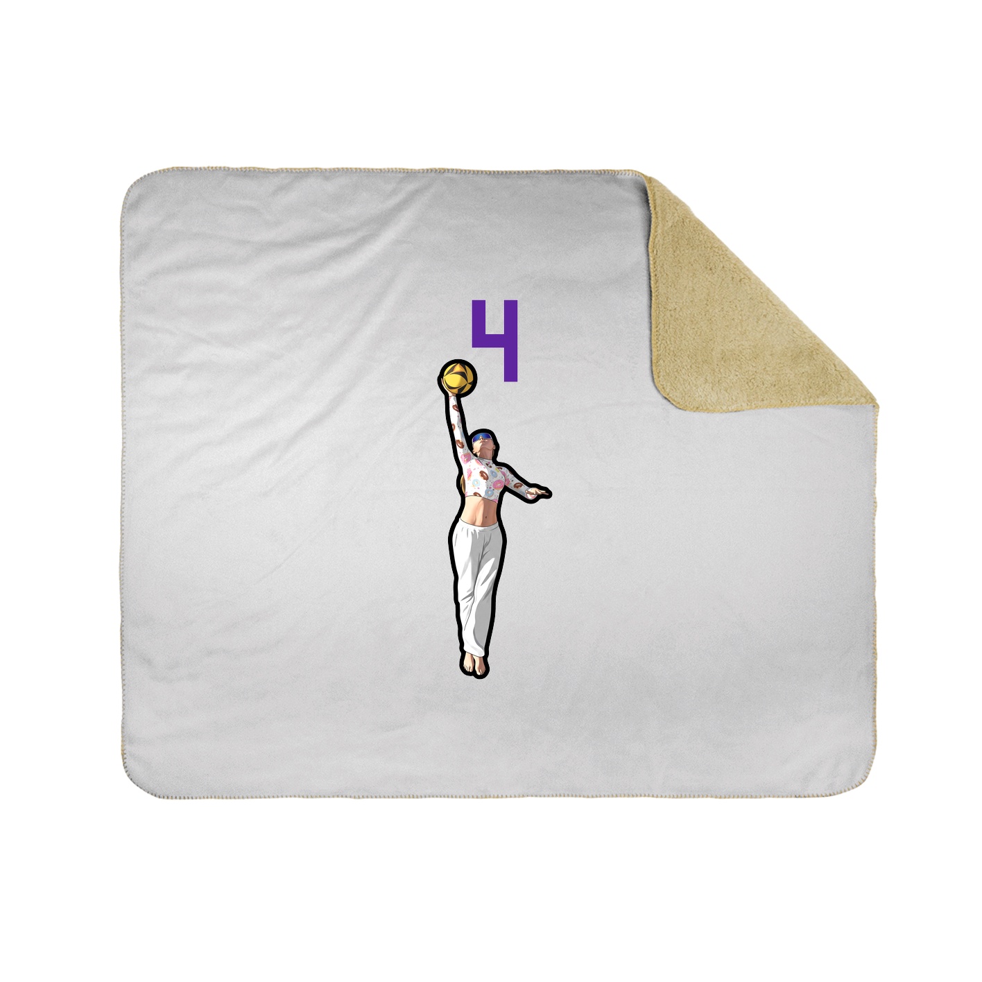 Throw Blanket — Number Top in White