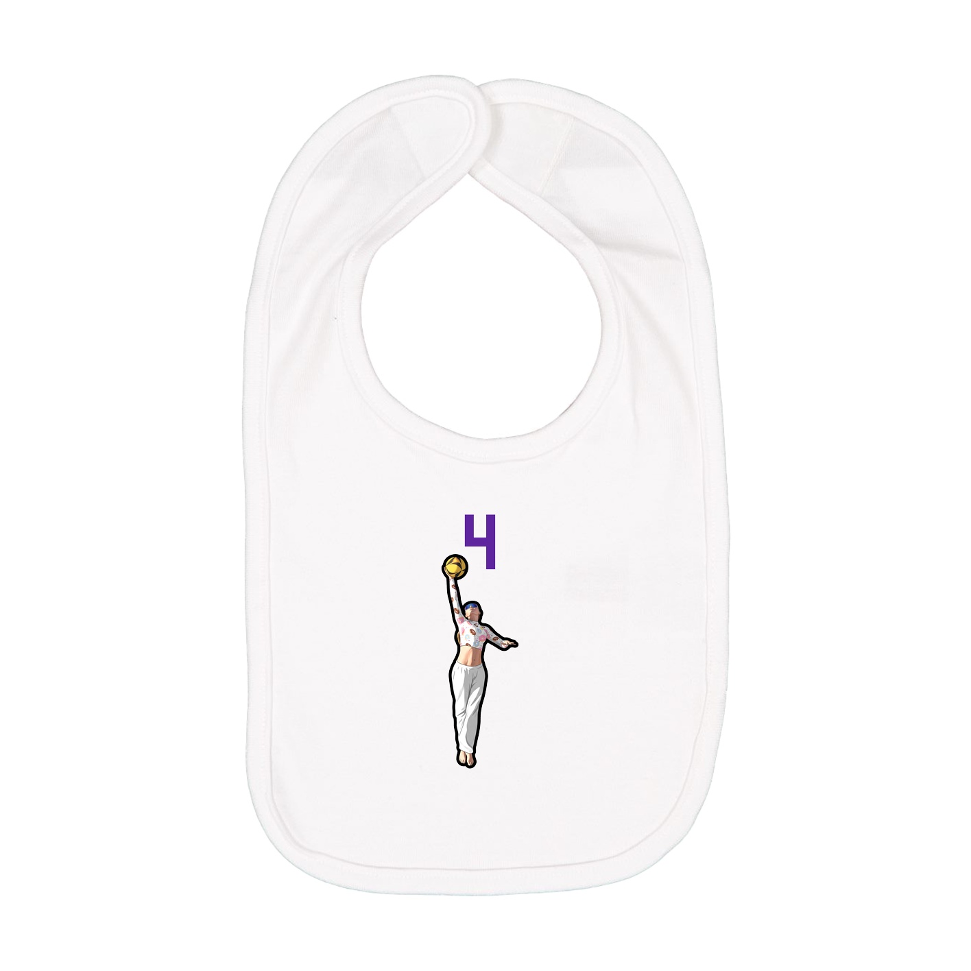 Infant Bib — Number Top in White