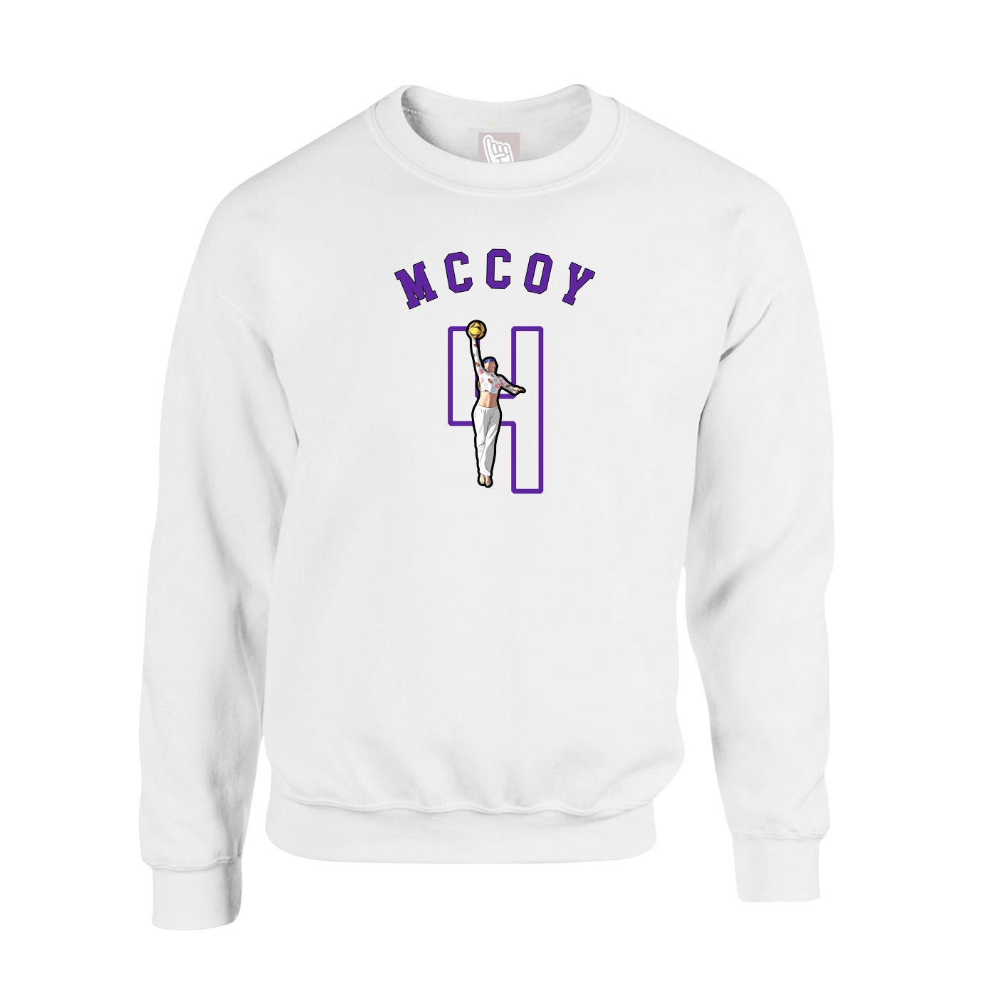 Fleece Crew — Shirsey Arch in White