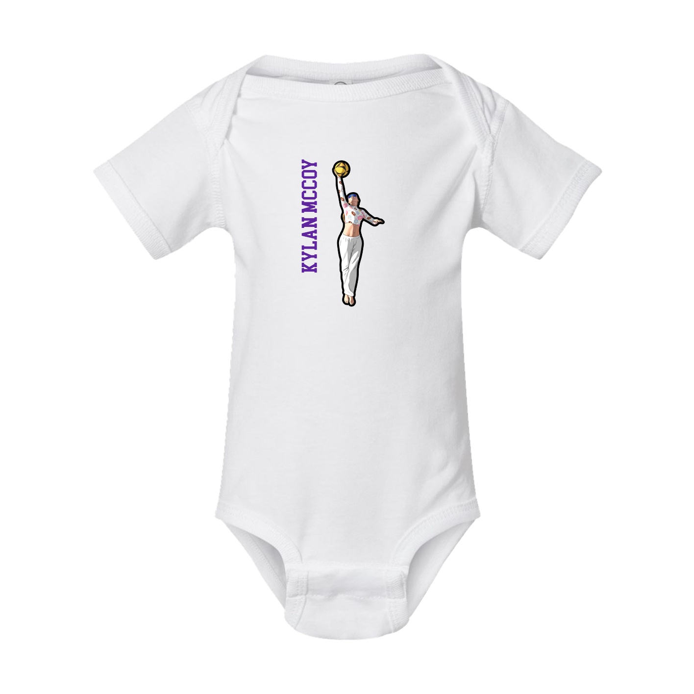 Baby Onesie — Name Vertical in White